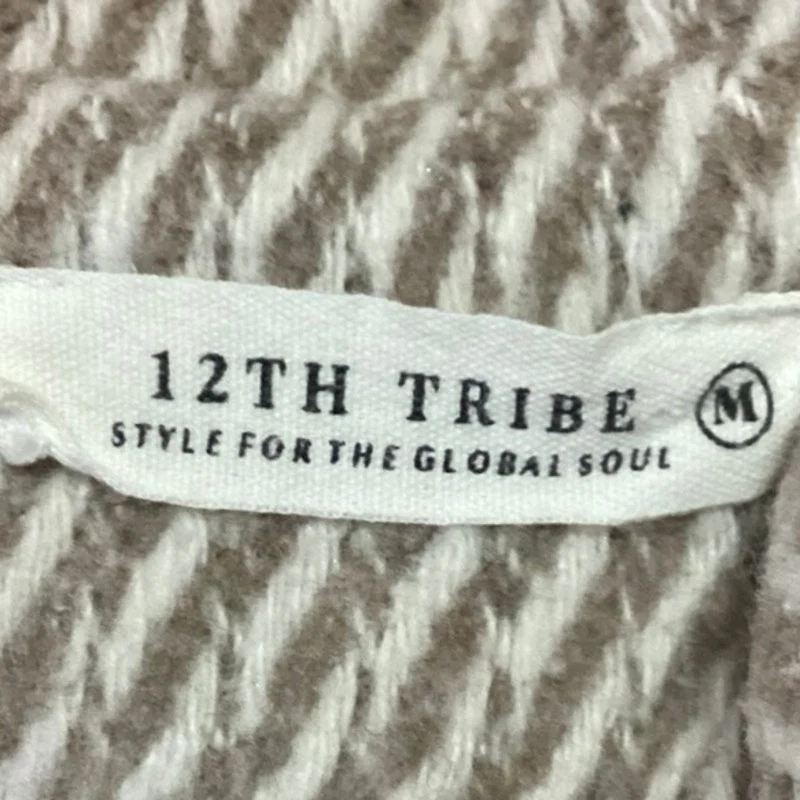 12th Tribe Women's White Wool Long Sleeve Zip Up Collared Outerwear Jacket Sz M - Image 3