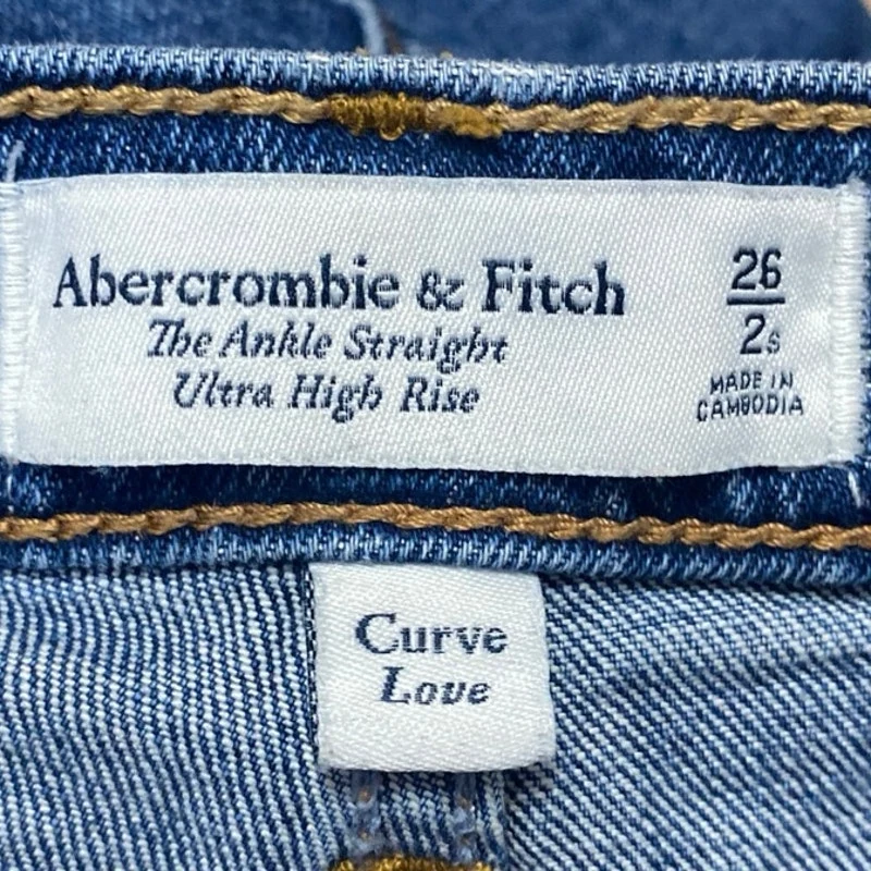 Abercrombie & Fitch Ankle Straight Ultra High Rise Distressed Denim Jeans Sz 26 - Image 4