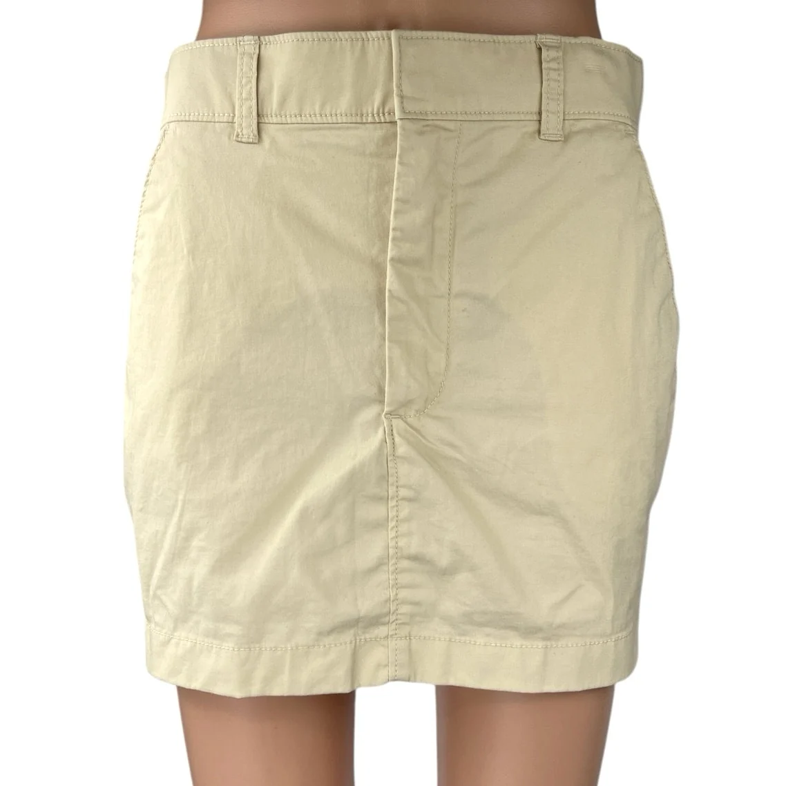 Abercrombie & Fitch Beige High Waist Twill Chino Mini Straight Pencil Skirt Sz S