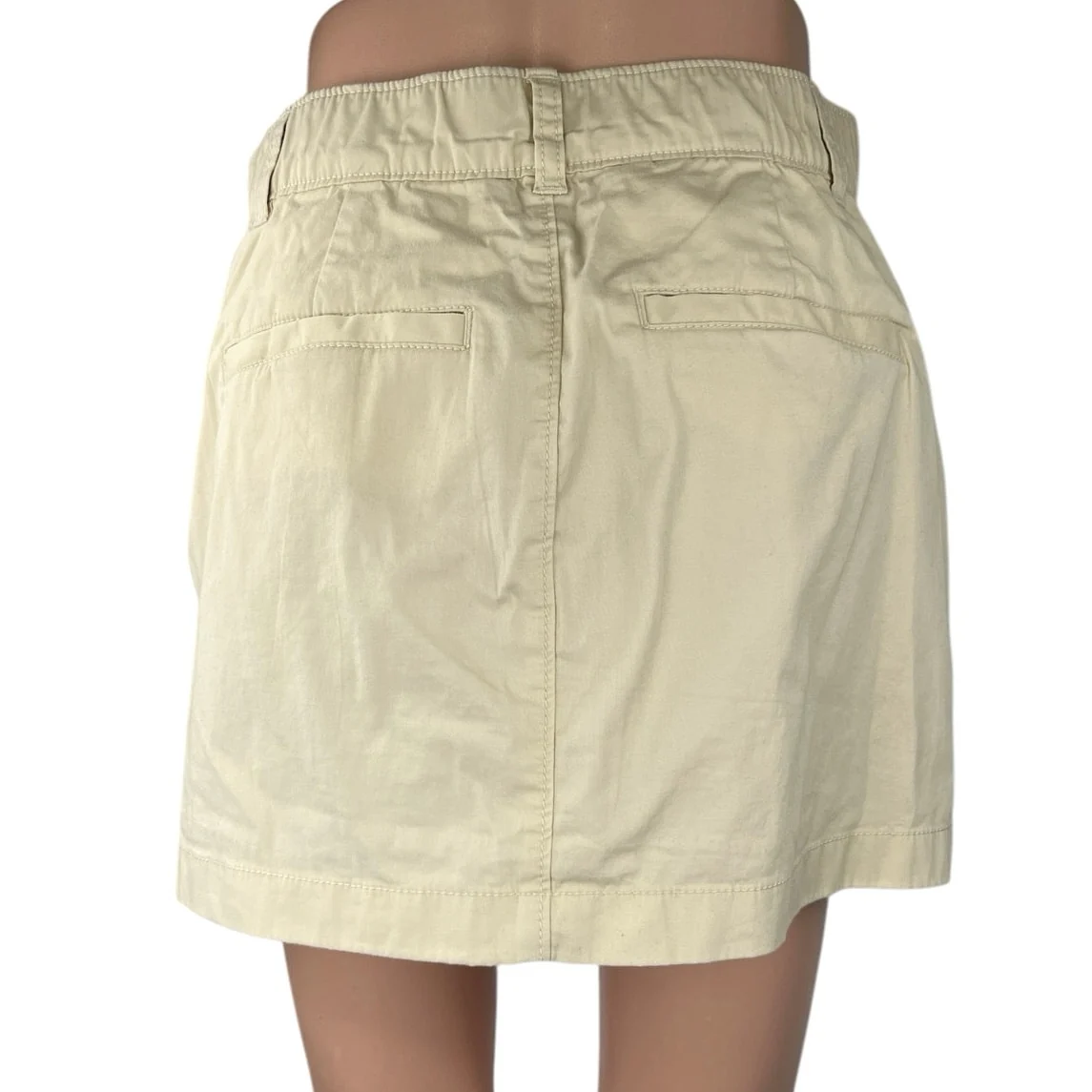 Abercrombie & Fitch Beige High Waist Twill Chino Mini Straight Pencil Skirt Sz S - Image 3