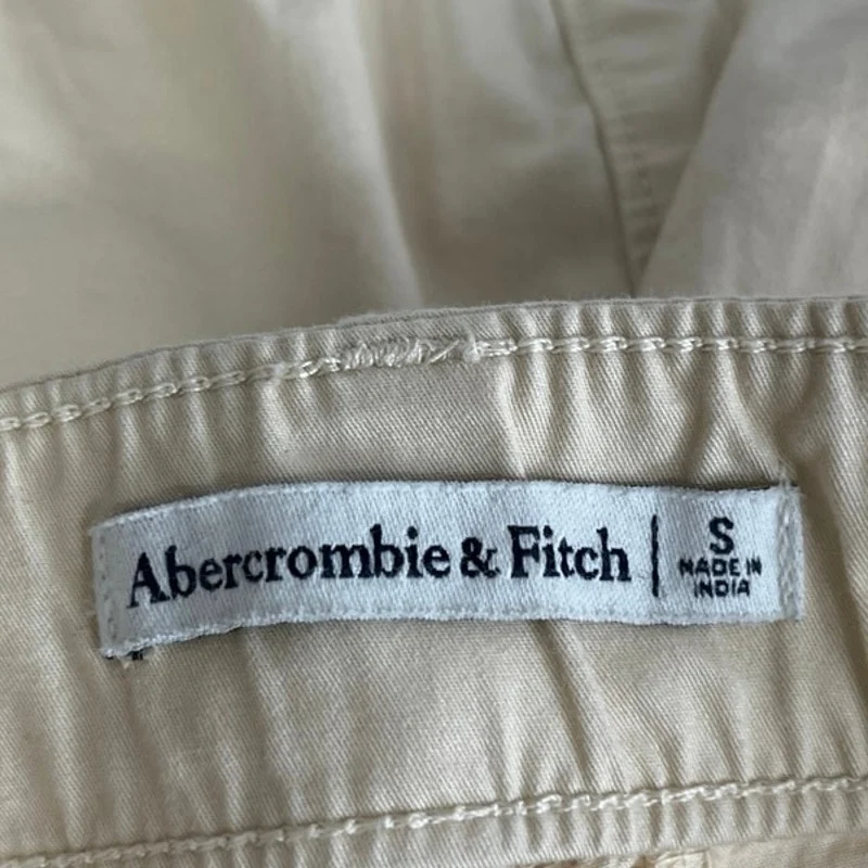 Abercrombie & Fitch Beige High Waist Twill Chino Mini Straight Pencil Skirt Sz S - Image 4