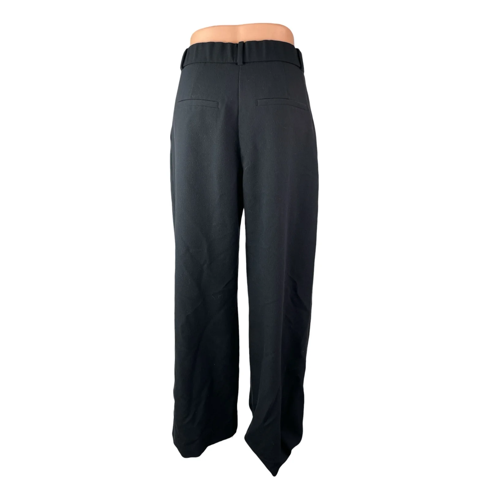 Abercrombie & Fitch Black High Rise Pleated Straight Trousers Dress Pants Size 4 - Image 4