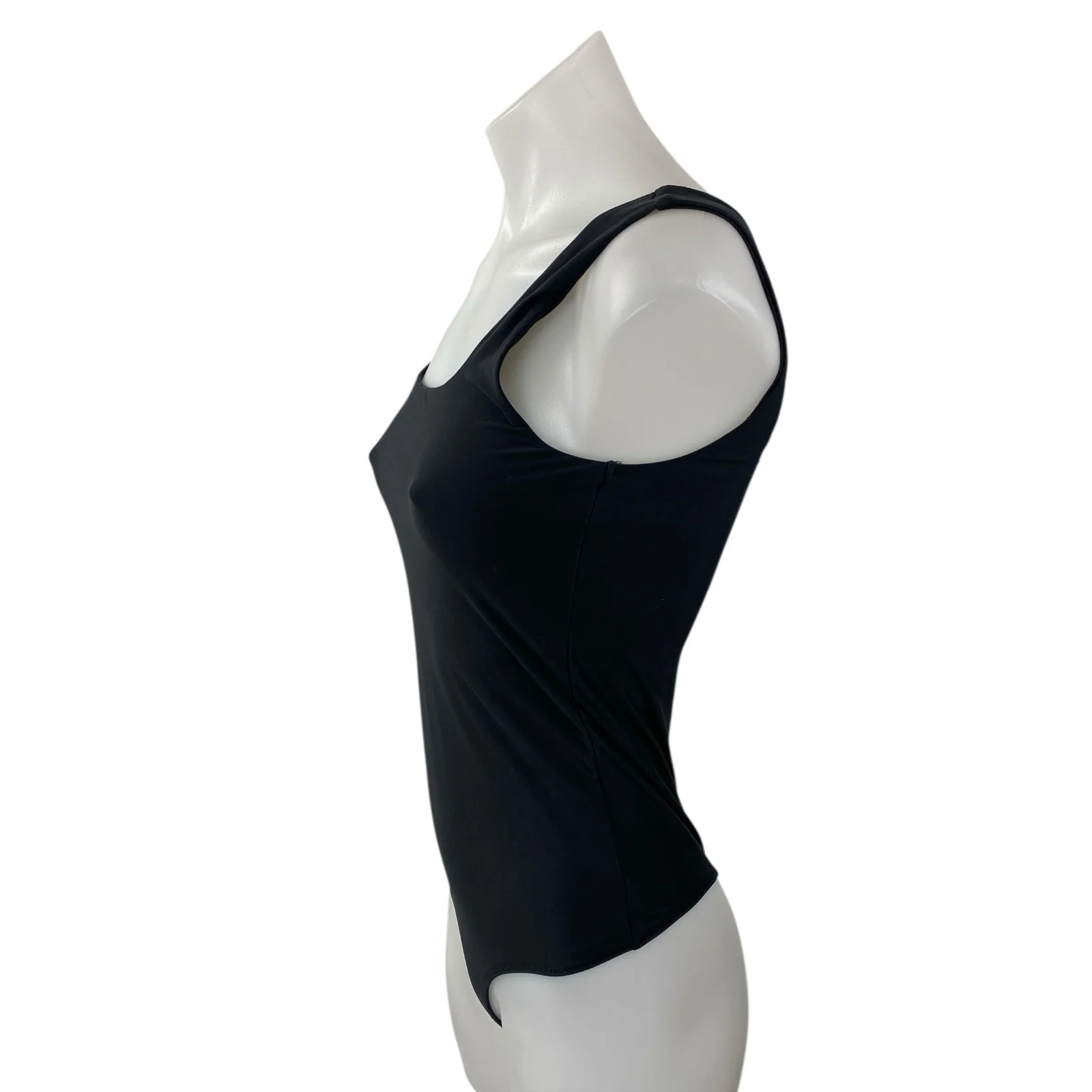 Abercrombie & Fitch Black Sleeveless Square Neck Thong Tank Bodysuit Top Size S - Image 3