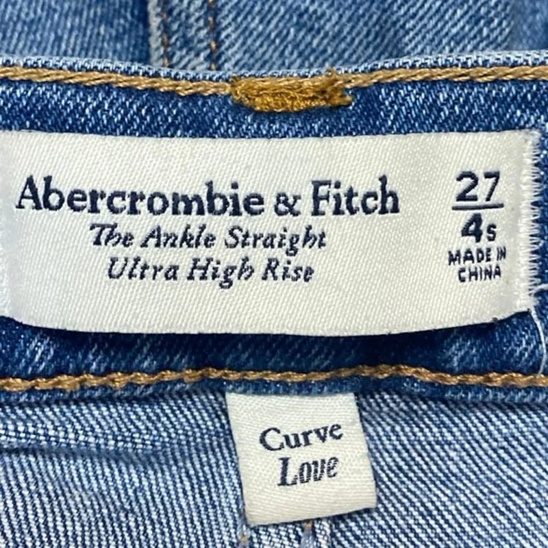 Abercrombie & Fitch Blue Ankle Straight Ultra High Rise Denim Jeans Pants Sz 27 - Image 4