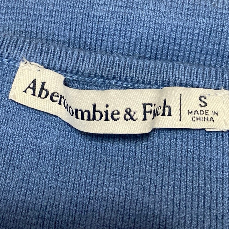 Abercrombie & Fitch Blue Ribbed Knit Long Sleeve Bustier Sweater Top Size S - Image 3