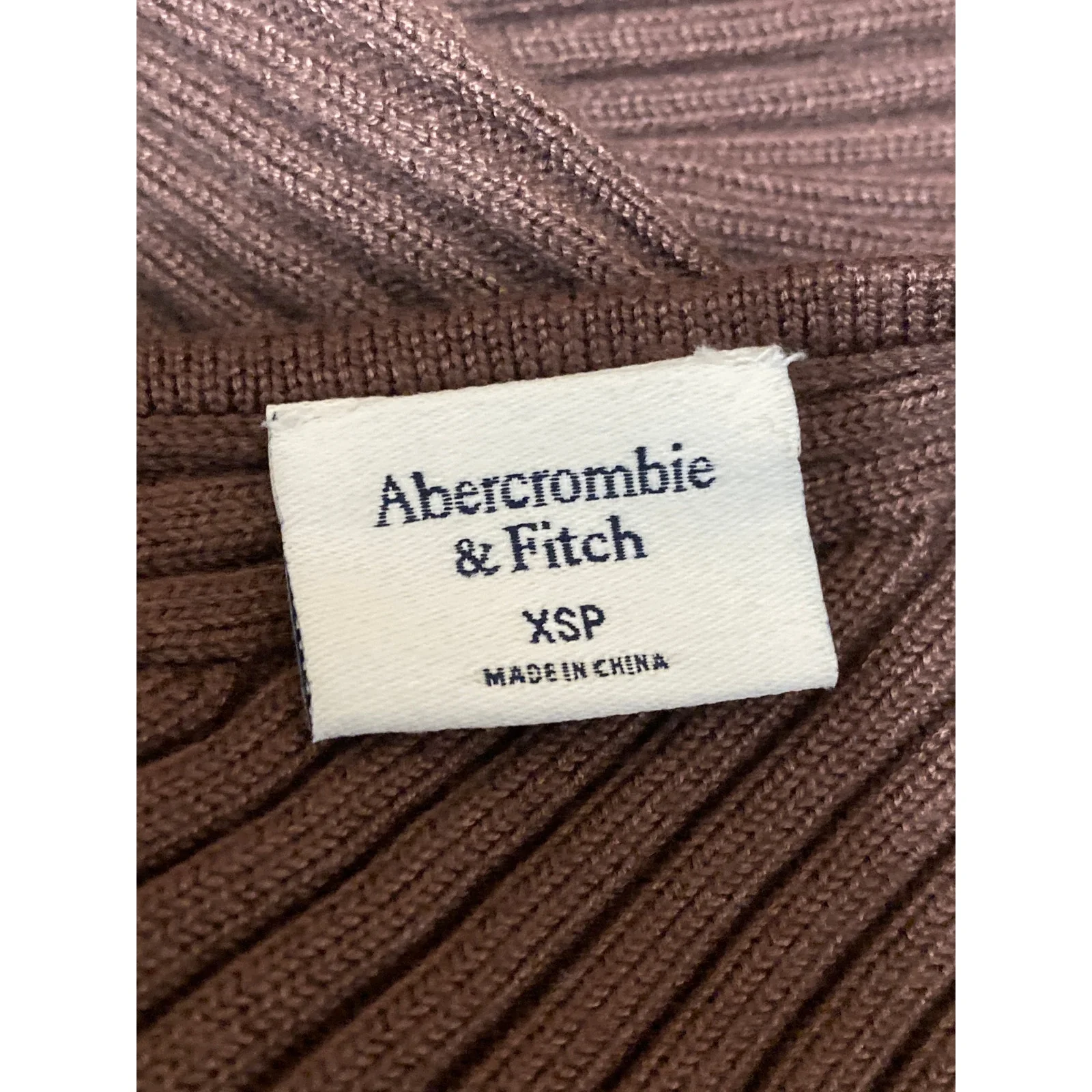 Abercrombie & Fitch Brown Rib Knit Sleeveless Keyhole Slit Midi Bodycon Dress XS - Image 4