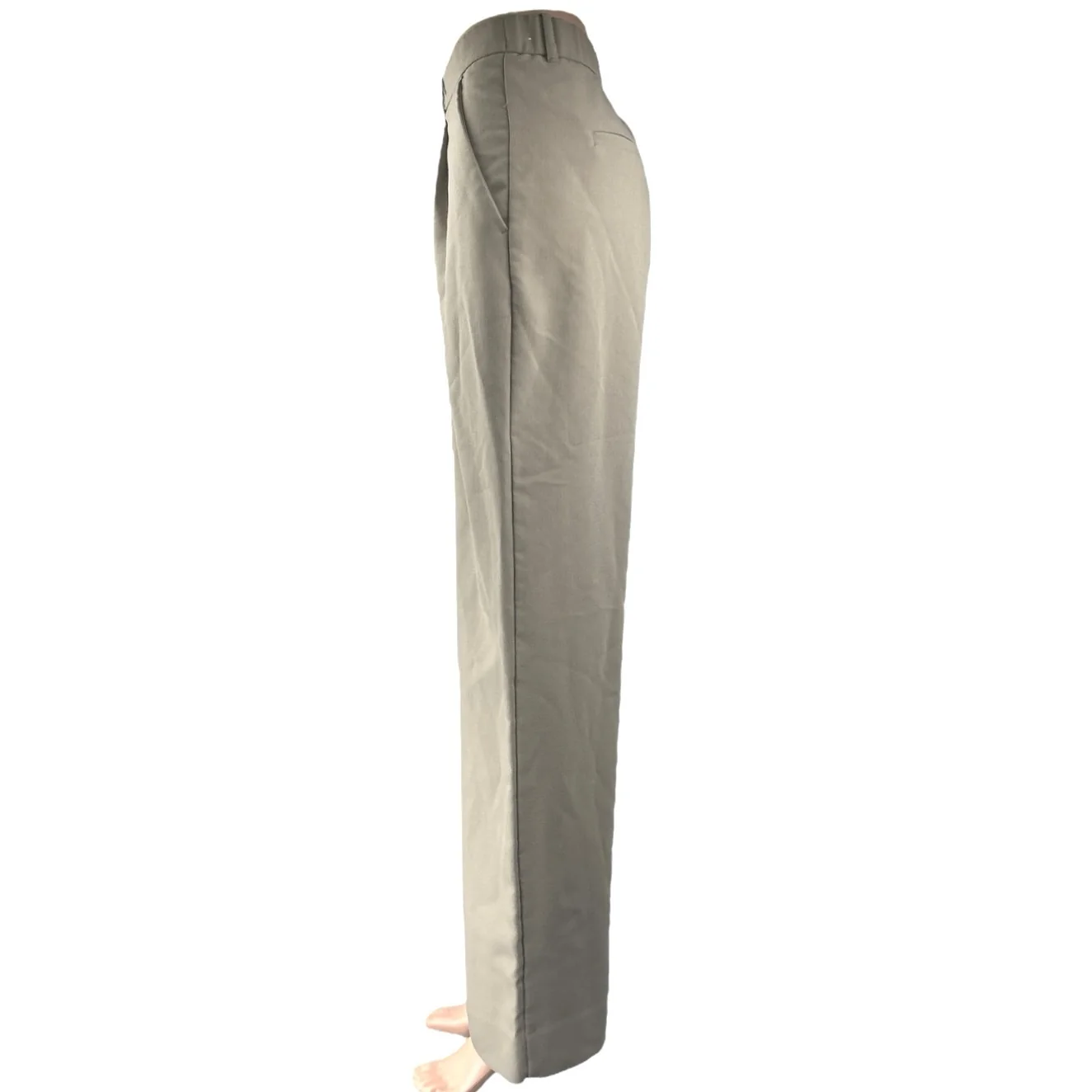 Abercrombie & Fitch Cream White High Waisted Wide Leg Trousers Dress Pants Sz 33 - Image 2