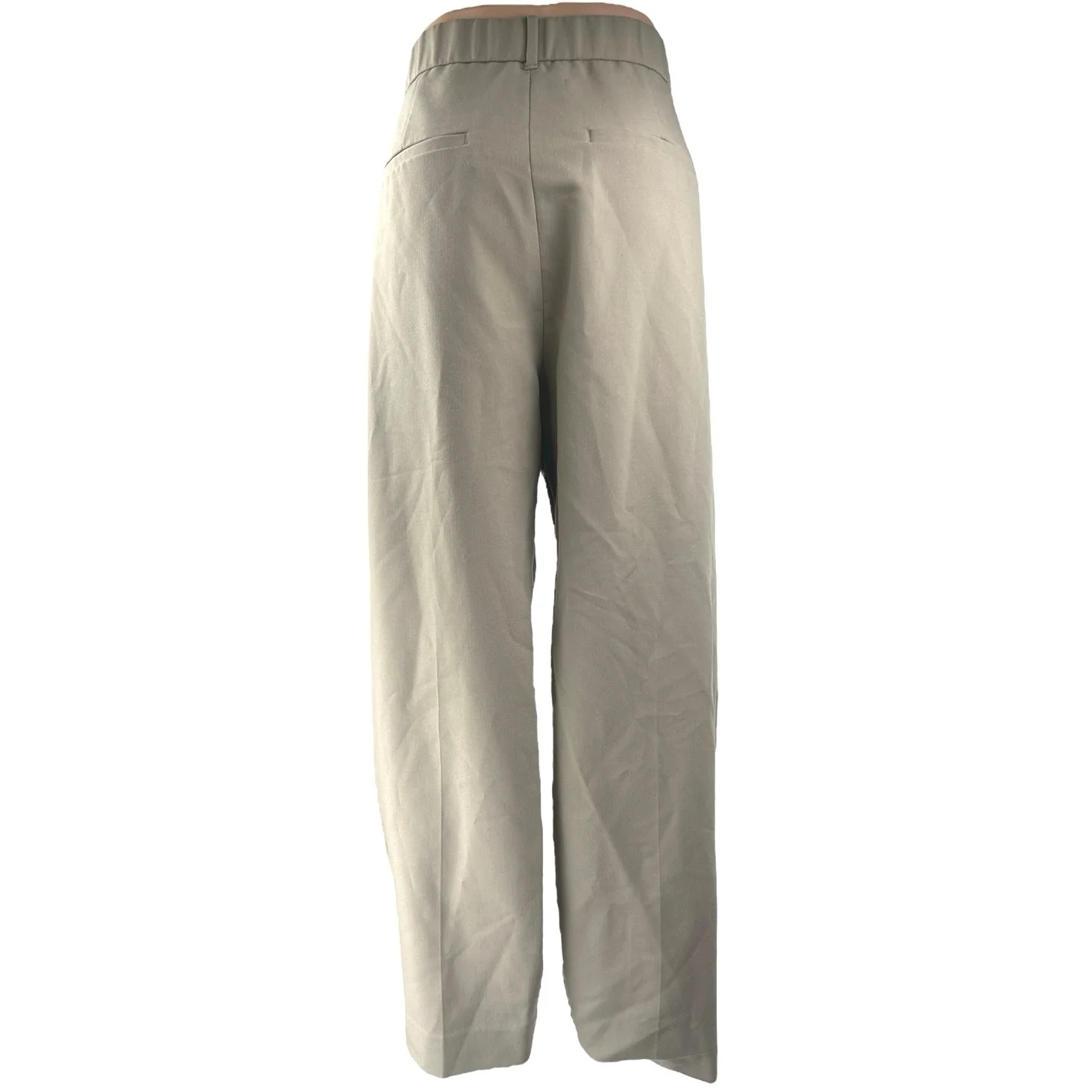 Abercrombie & Fitch Cream White High Waisted Wide Leg Trousers Dress Pants Sz 33 - Image 3