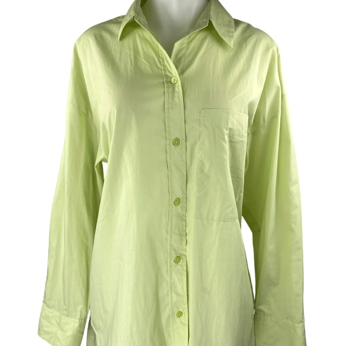 Abercrombie & Fitch Green Long Sleeve Button Shirt High Rise Shorts 2 Pc Set M/L - Image 3