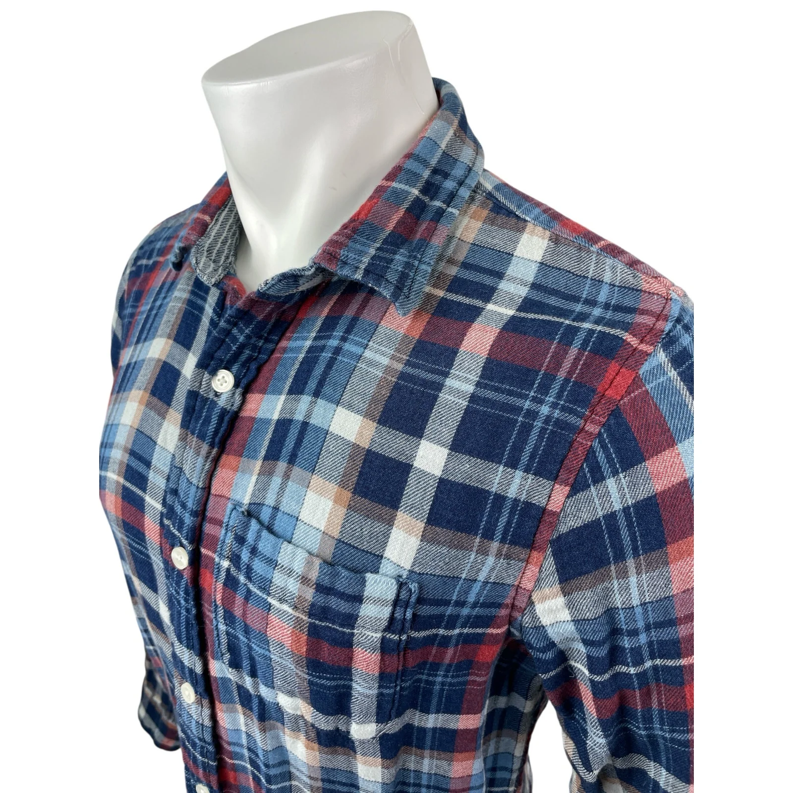 Abercrombie & Fitch Muscle Blue Long Sleeve Casual Button Down Shirt Top Size M - Image 2