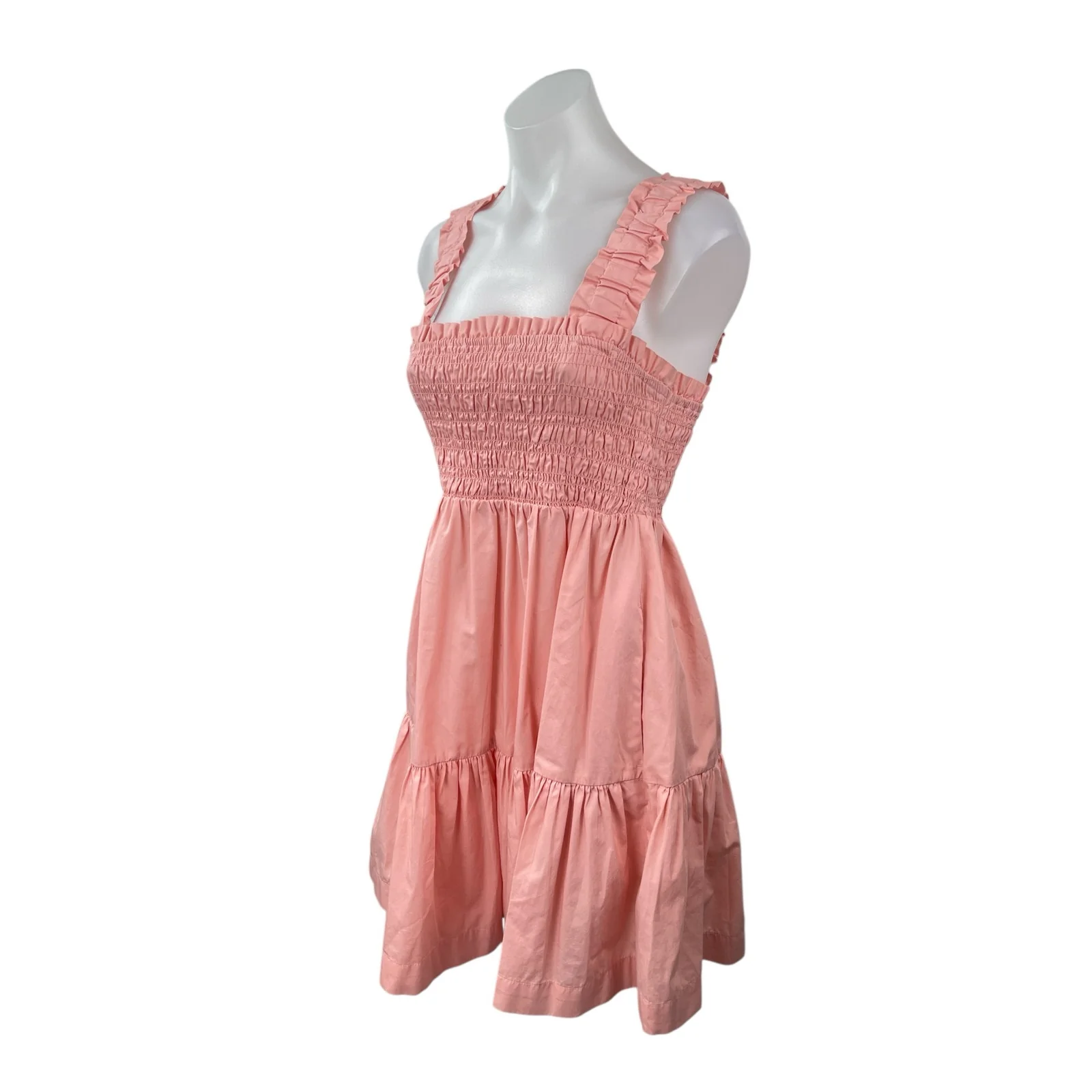 Abercrombie & Fitch Pink Sleeveless Smocked Tiered Mini Tank A-Line Dress Size M - Image 2