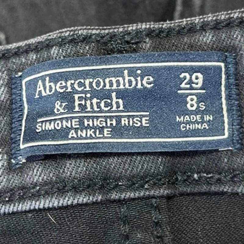 Abercrombie & Fitch Simone Black High Rise Skinny Crop Ankle Denim Jeans Size 29 - Image 4