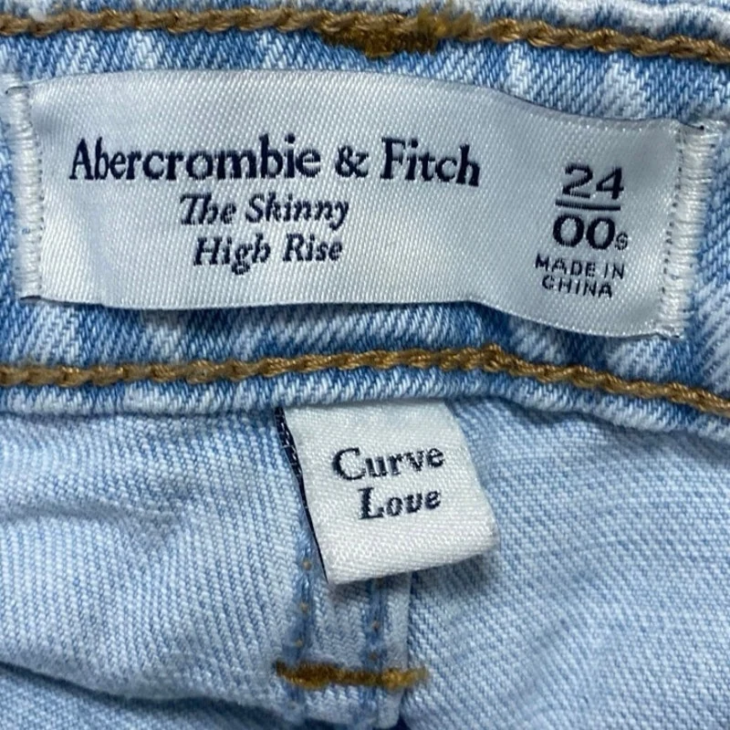 Abercrombie & Fitch The Skinny High Rise Women's Blue Light Wash Denim Jeans 24 - Image 4