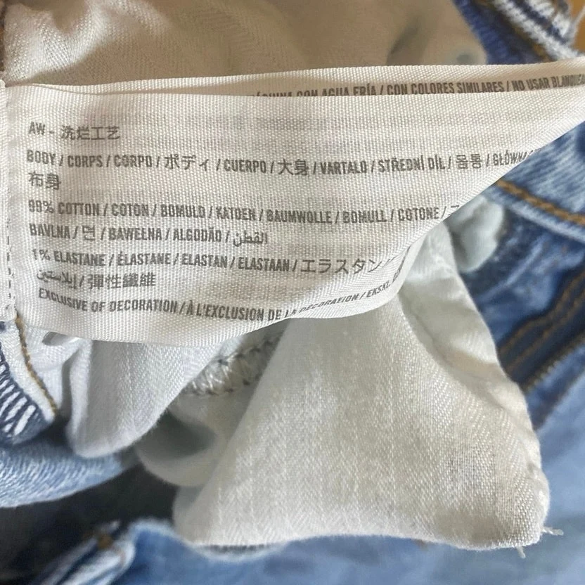 Abercrombie & Fitch The Straight Mid Rise Blue Relaxed Denim Jeans Size 27 - Image 6