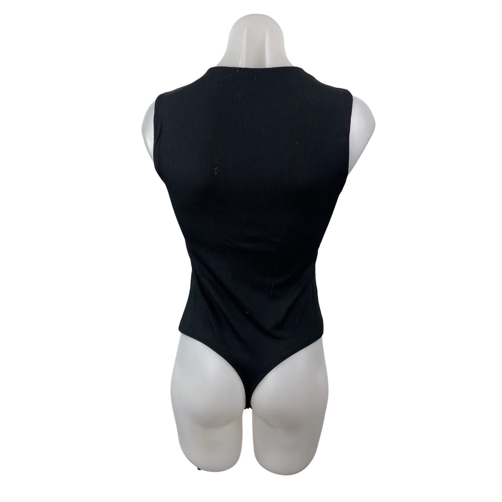 Abercrombie & Fitch Women's Black Crew Neck Sleeveless Cami Tank Bodysuit Top S - Image 4