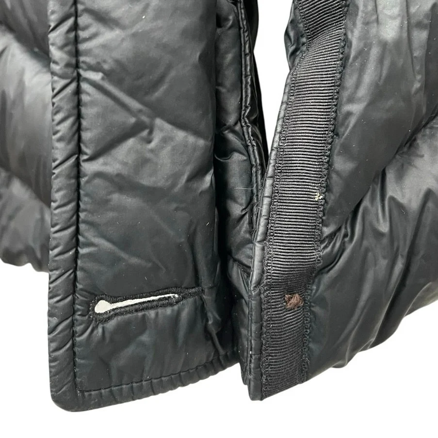 Abercrombie & Fitch Women's Black Fur Hooded Button Parka Puffer Coat Jacket S - Image 5