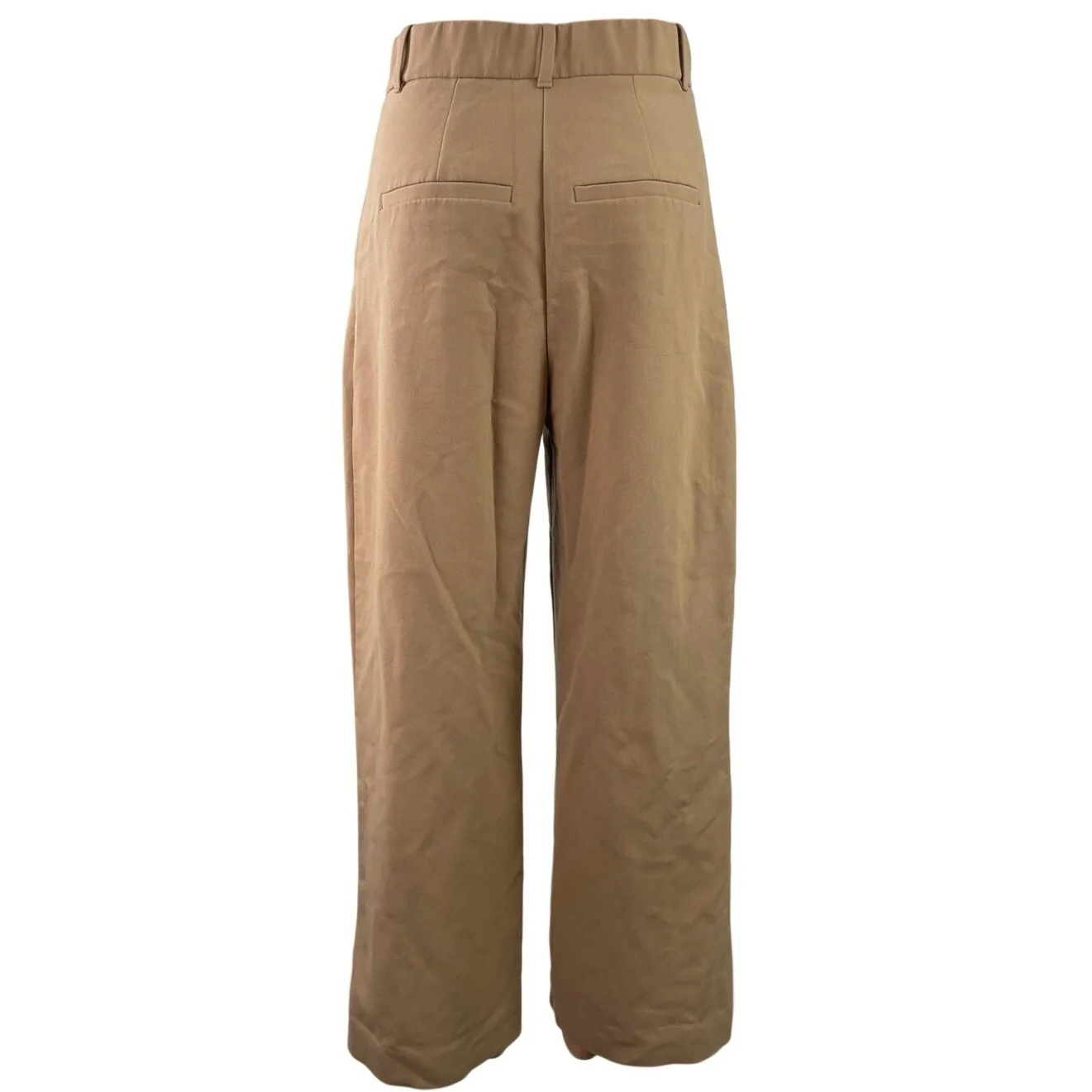 Abercrombie & Fitch Womens Brown Pleated High Waisted Wide Leg Trousers Pants 27 - Image 3