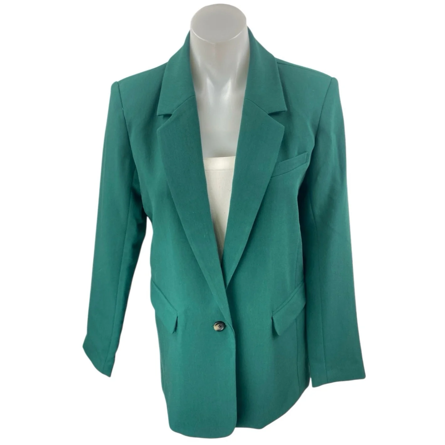 Abercrombie & Fitch Women's Green Long Sleeve Blazer Coat Suit Jacket Size S
