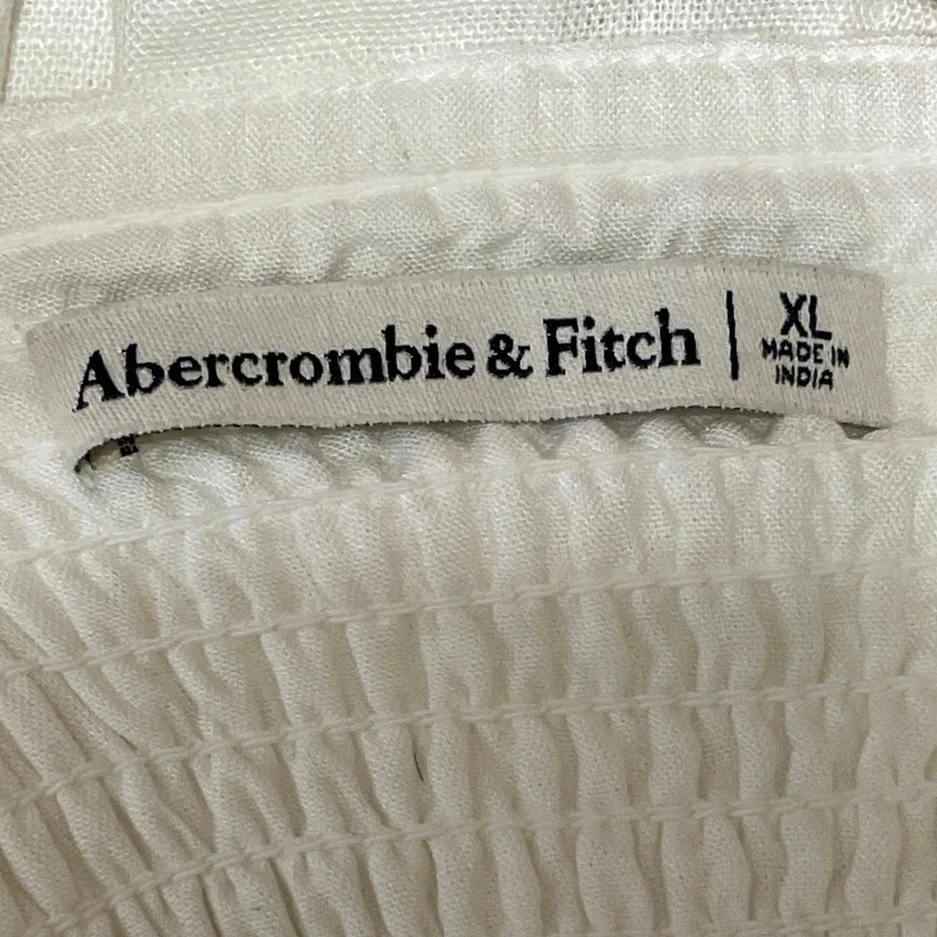 Abercrombie & Fitch Women's White Sleeveless Smocked Cami Camisole Tank Top XL - Image 4