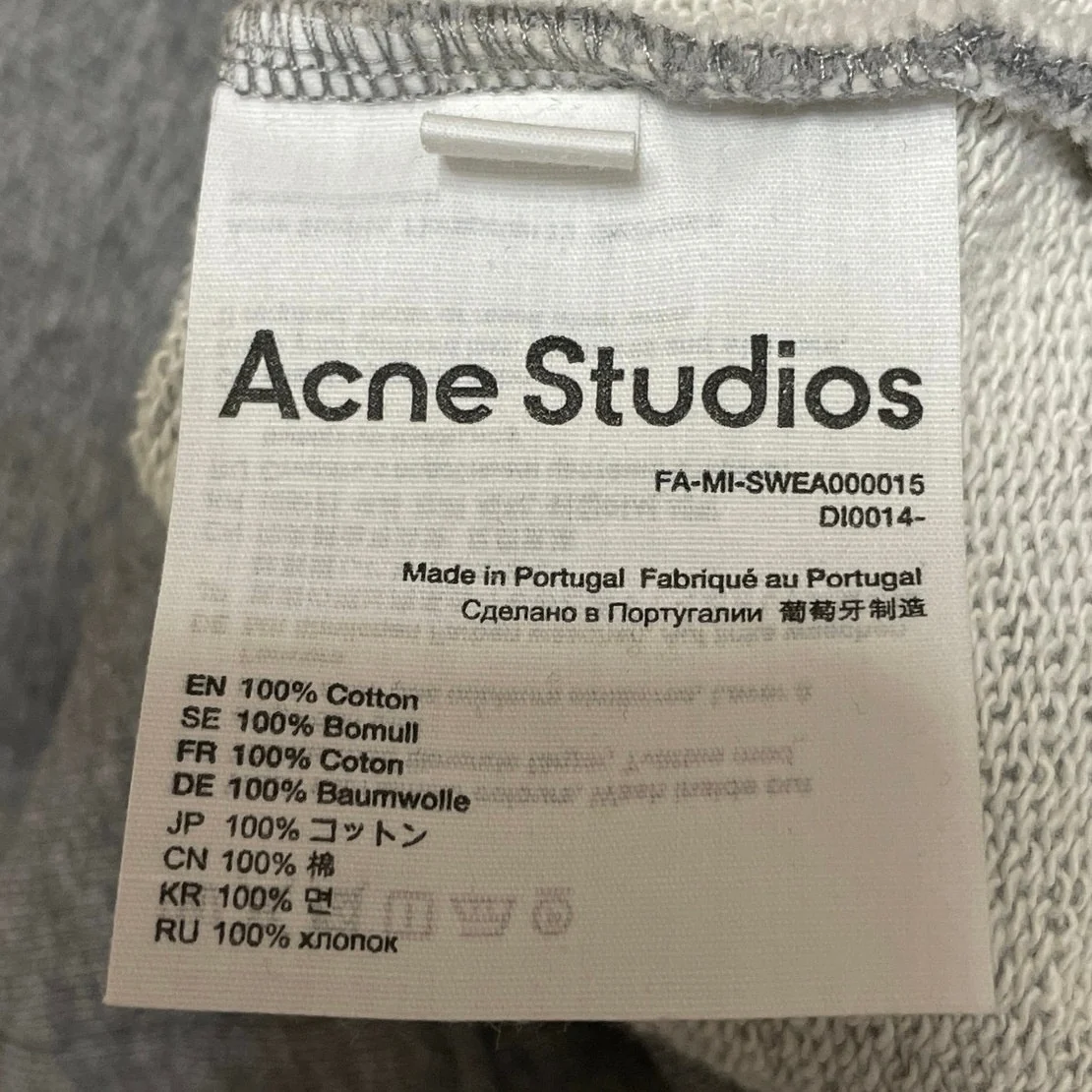 Acne Studios Kids Gray Fleece Long Sleeve Crew Neck Sweater Sweatshirt Top 3-4 - Image 4