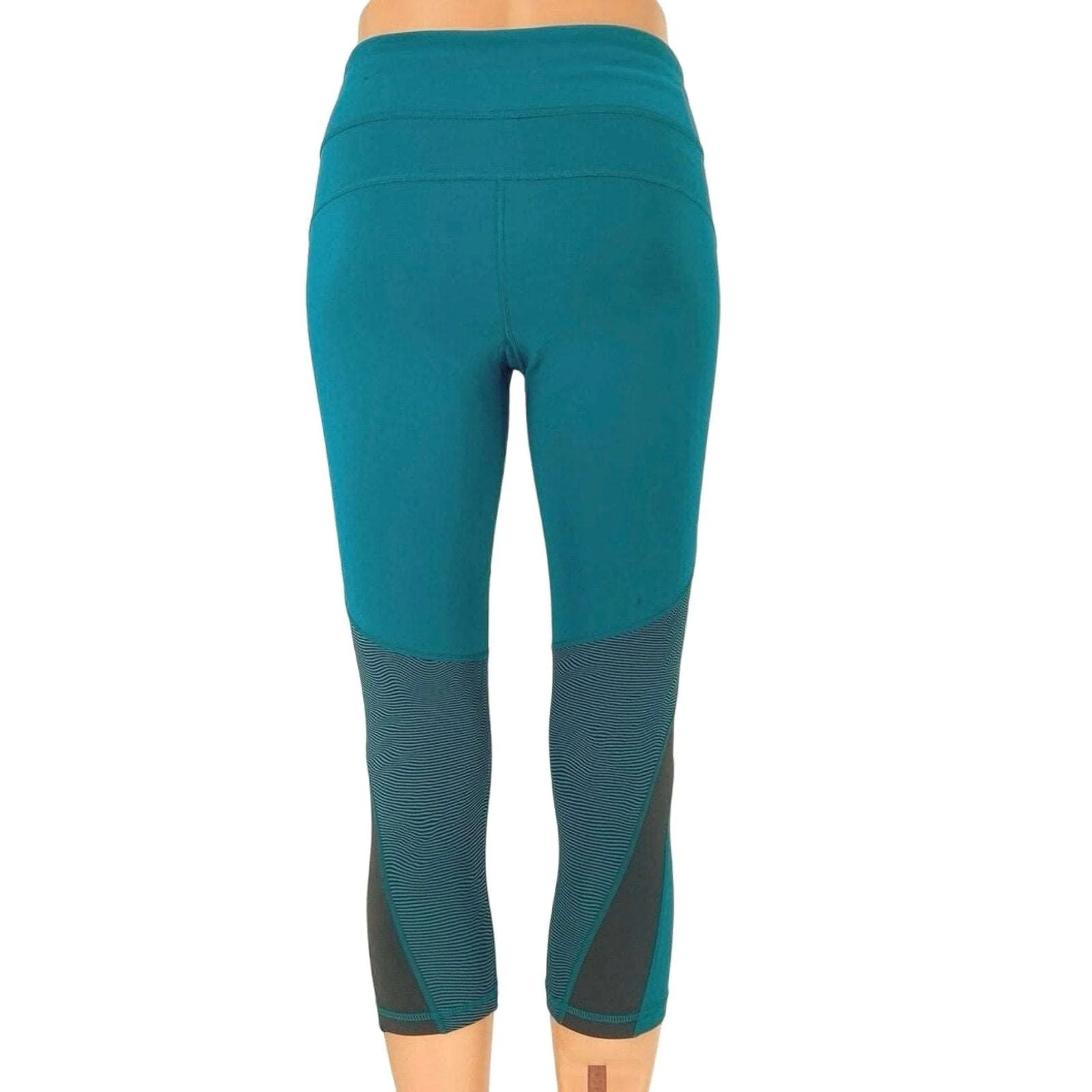 Adidas Blue Mid Rise Pull On Cropped Climalite Sport Tight Yoga Leggings Size XS - Image 3
