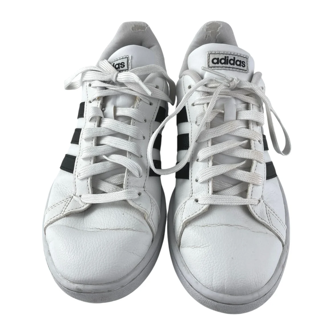 Adidas Grand Court Women's White Leather Lace Up Low Top Sneakers Shoes Size 8.5 - Image 2