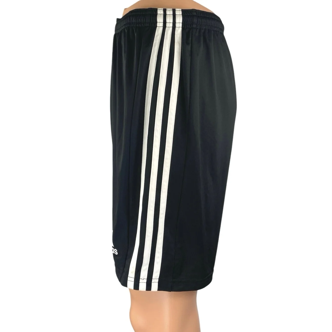 Adidas Men's Black white Logo 3-Stripes Running Workout Athletic Shorts Size M - Image 2