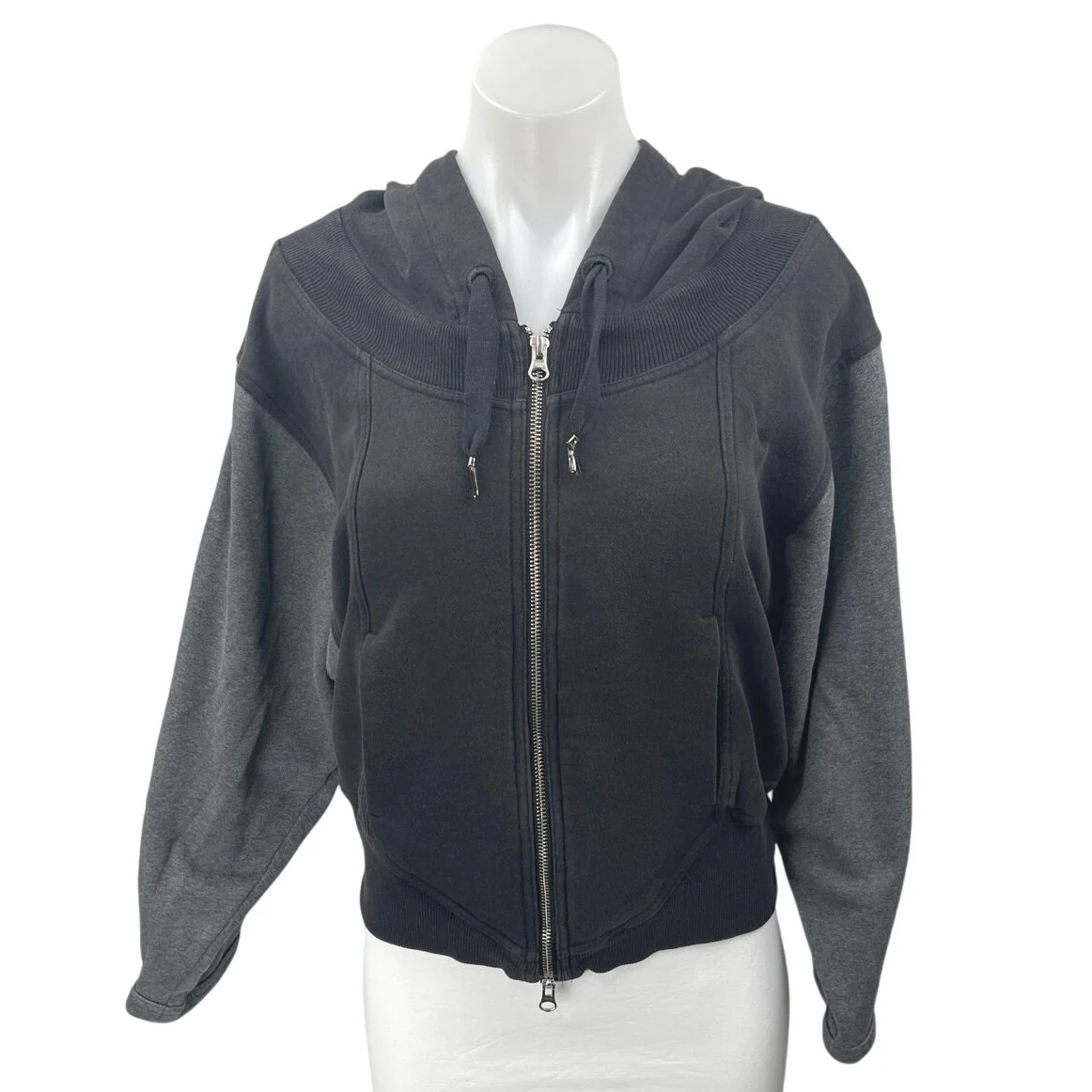 Adidas Stella McCartney Black Long Sleeve Zip Up Hoodie Hooded Coat Jacket Top S