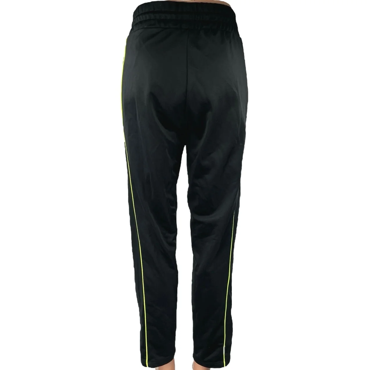 Adidas Women's Black High Rise Drawstring Straight Leg Trousers Sweatpants Sz M - Image 3