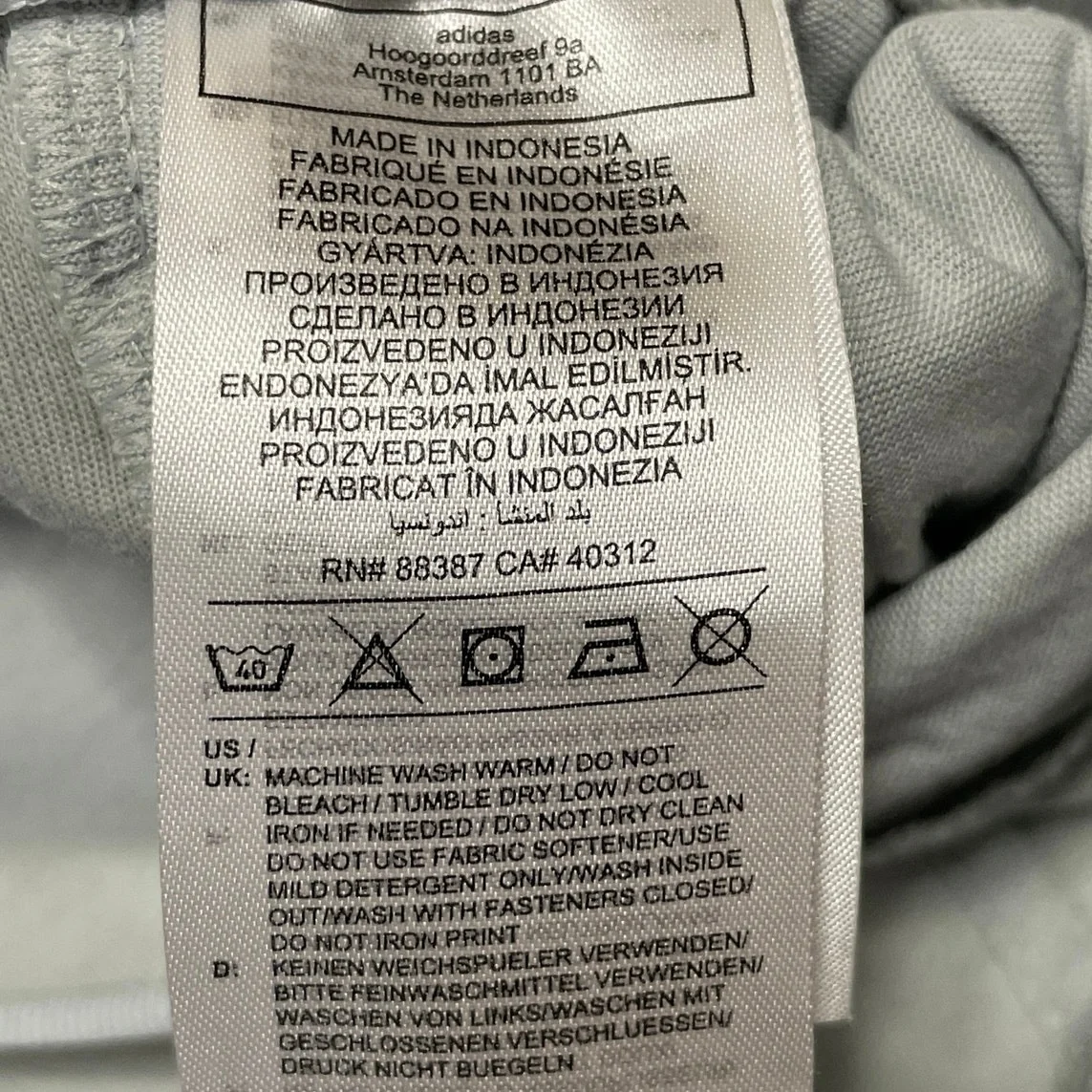 Adidas Women's Gray Elastic Waist Casual Logo Tapered Leg Trouser Jogger Pants L - Image 5