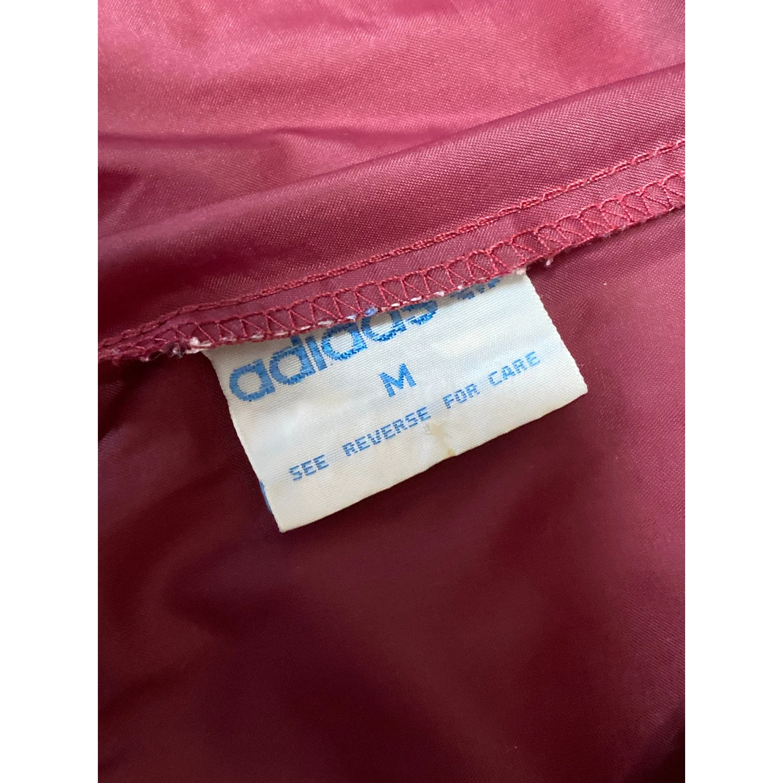 Adidas Women's Red Trefoil Logo Straight Leg Windbreaker Trousers Track Pants M - Image 4