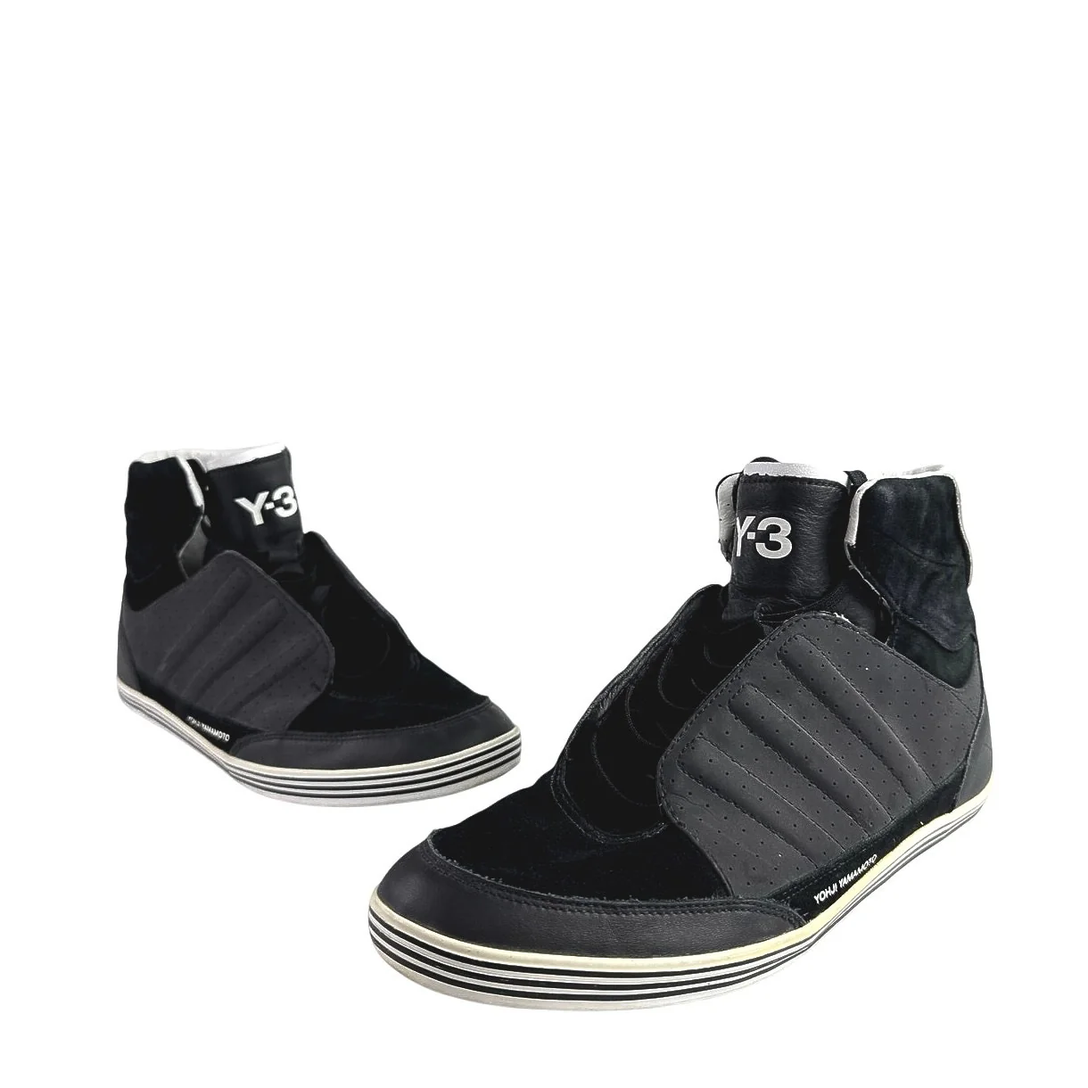 Adidas Y-3 Yohji Yamamoto Women's Black Gray Suede High Top Sneakers Shoes Sz 7 - Image 5