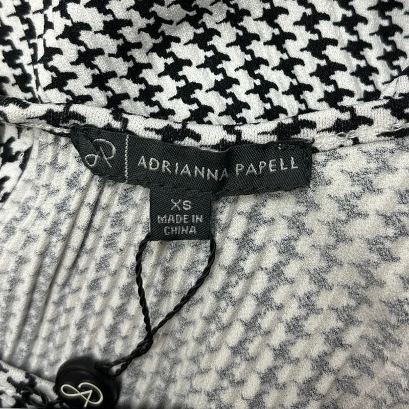 Adrianna Papell NWT Black Houndstooth Flutter Sleeve Crewneck Blouse Top Size XS - Image 9