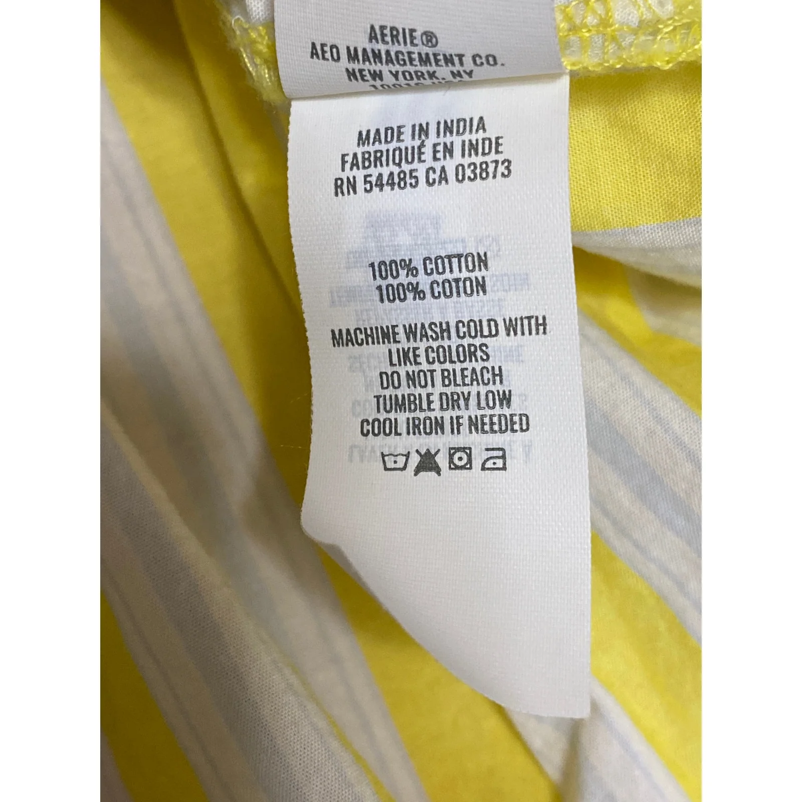 Aerie Women's Yellow Striped Poplin Long Sleeve Button Down Shirt Top Size XS - Image 6