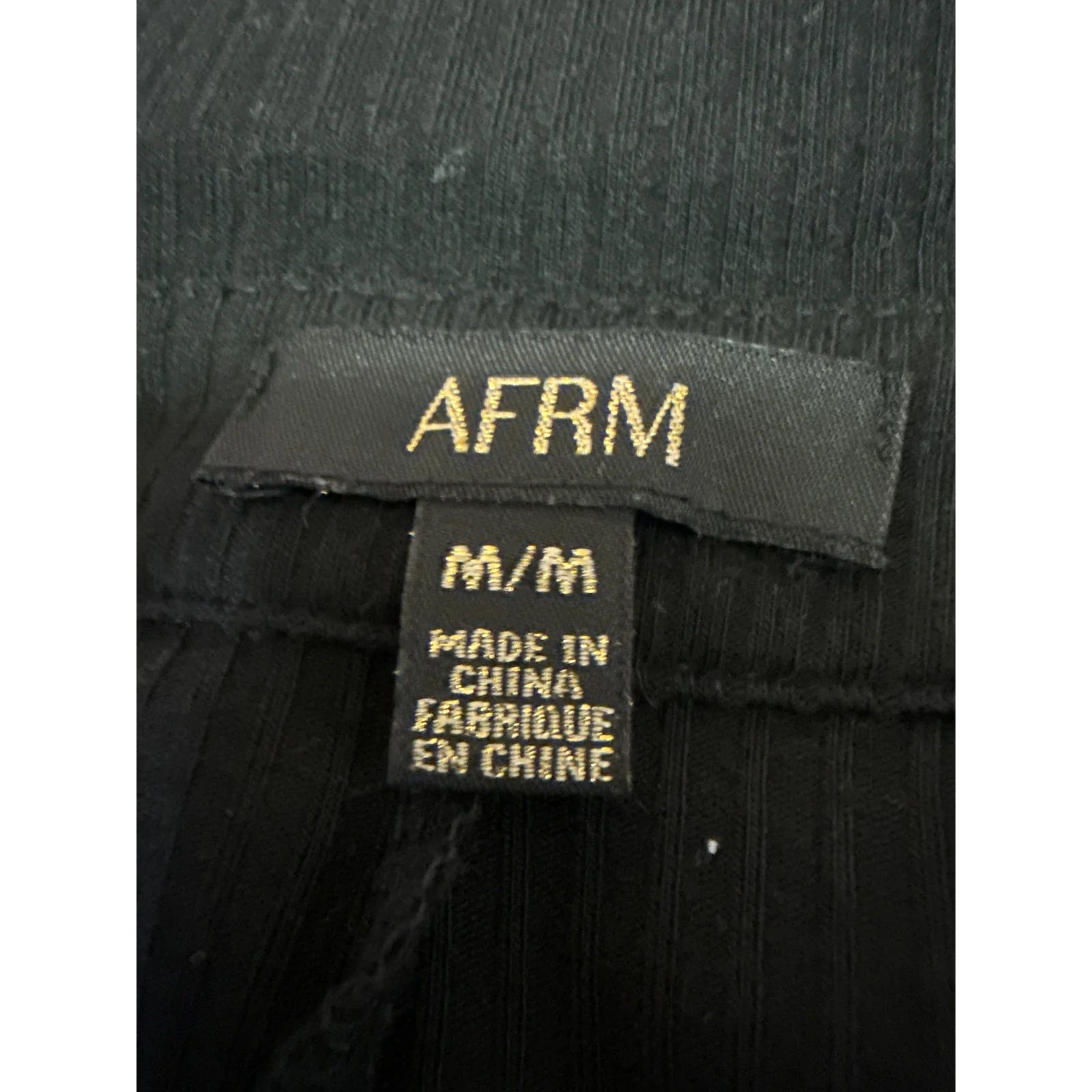 AFRM Black Long Sleeve Rib Knit Collar Button Down Mini Shirt Sweater Dress Sz M - Image 5