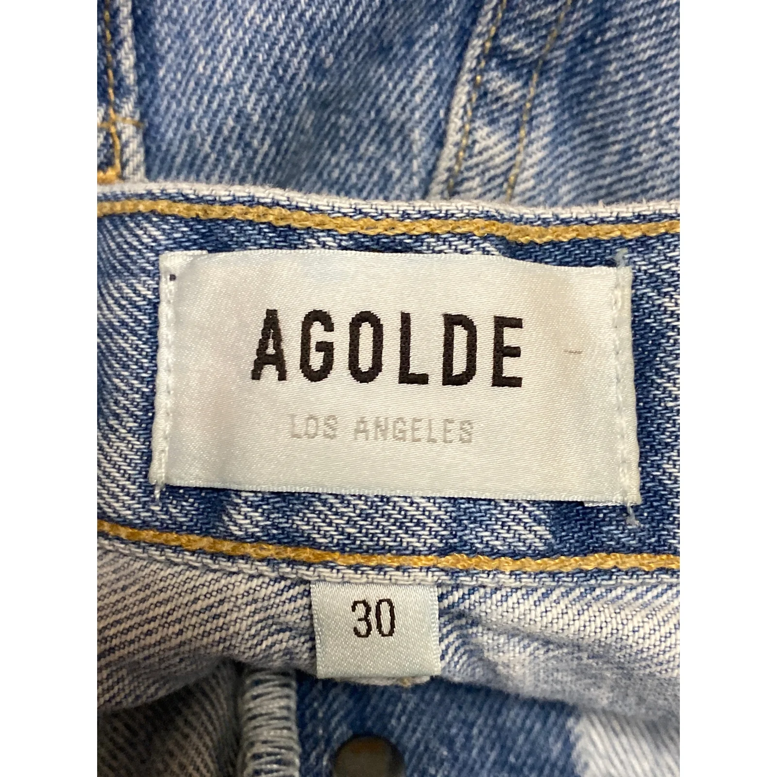 Agolde 90s Women's Blue Distressed Baggy High Rise Straight Denim Jeans Size 30 - Image 3