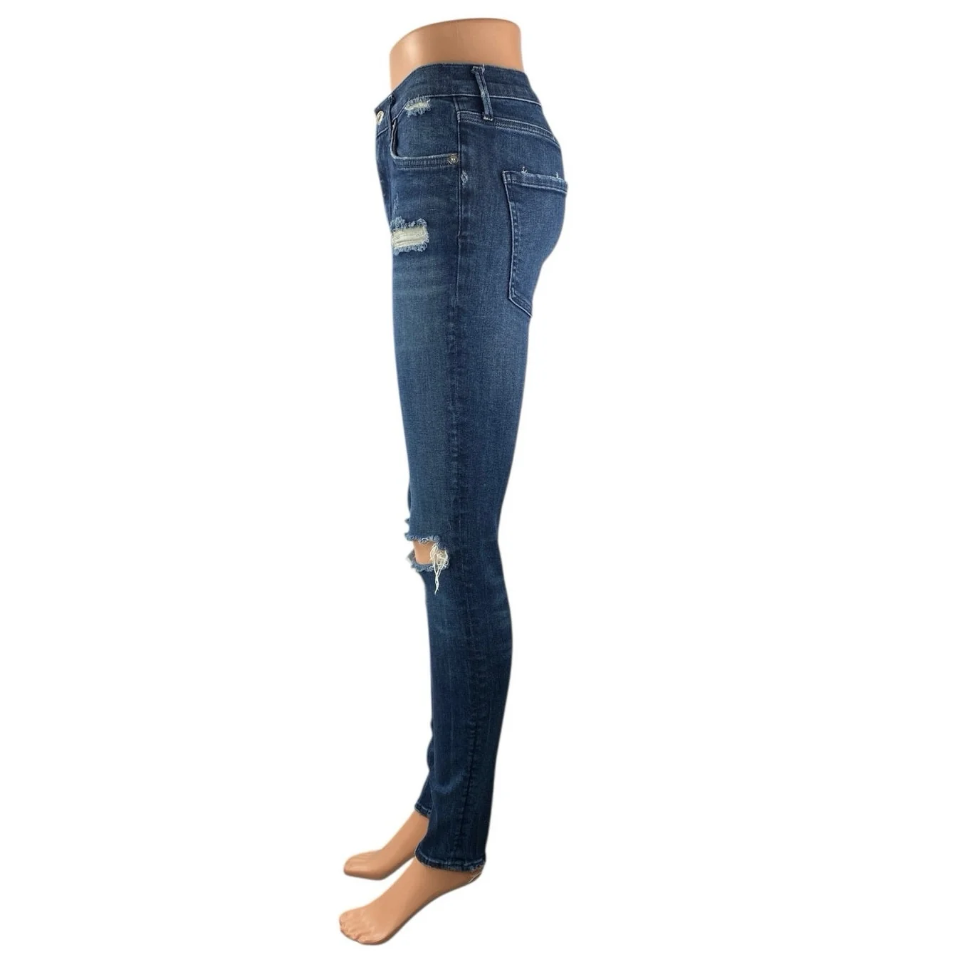 Agolde Sophie Women's Blue Mid Rise Distressed Slim Skinny Denim Jeans Size 26 - Image 2