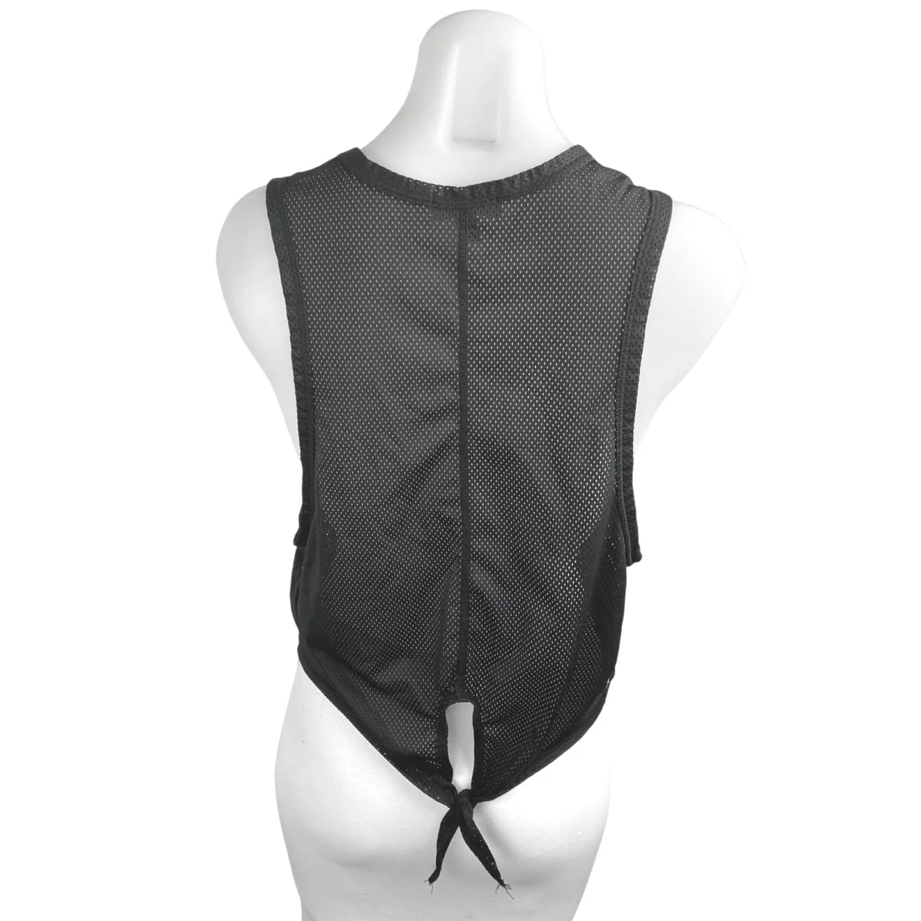 Alala Black Mesh Sheer Sleeveless Tie Back Muscle Tee Athletic Tank Top Size M - Image 2