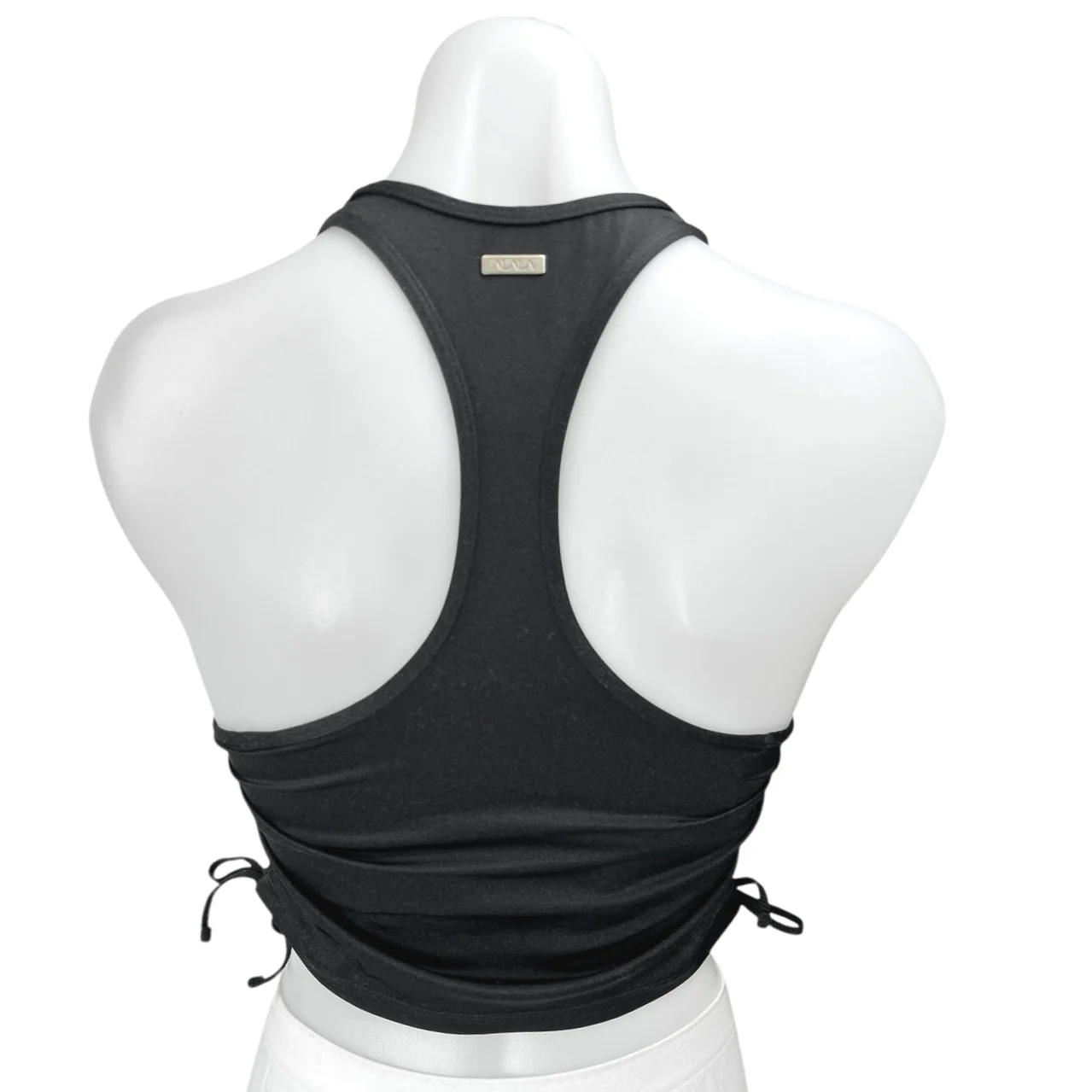 Alala Women's Black Sleeveless Racerback Ruched Sides Pullover Crop Tank Top S - Image 2