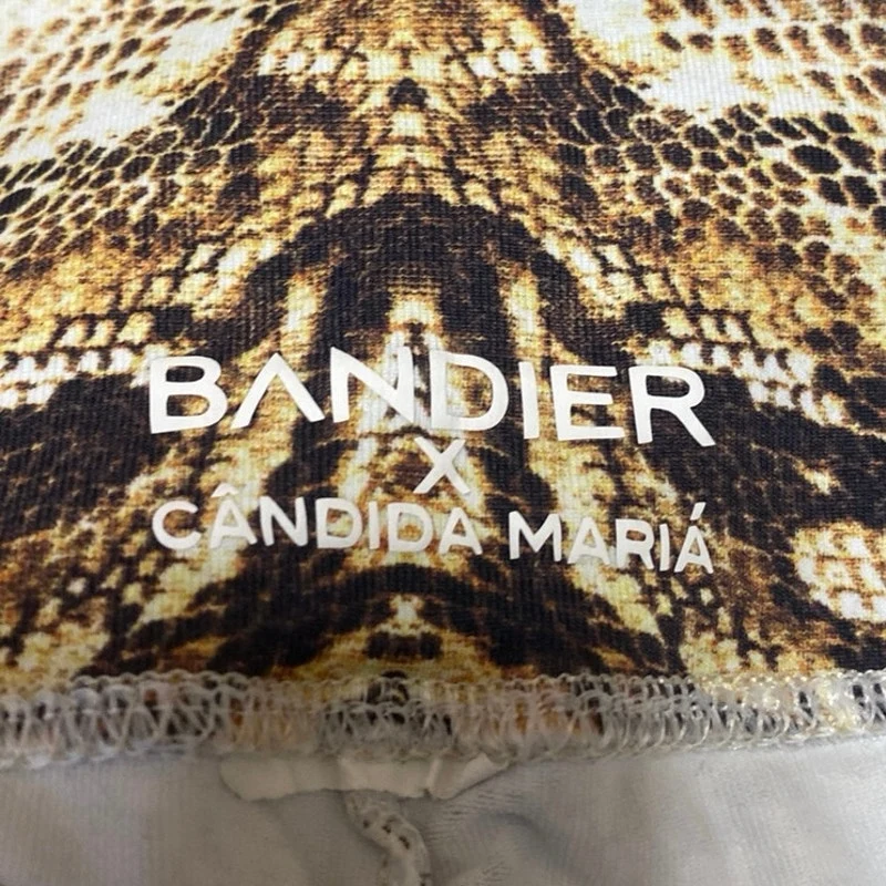 All Access x Bandier Tan Snakeskin Animal Print Yoga Athletic Leggings Pants S - Image 4