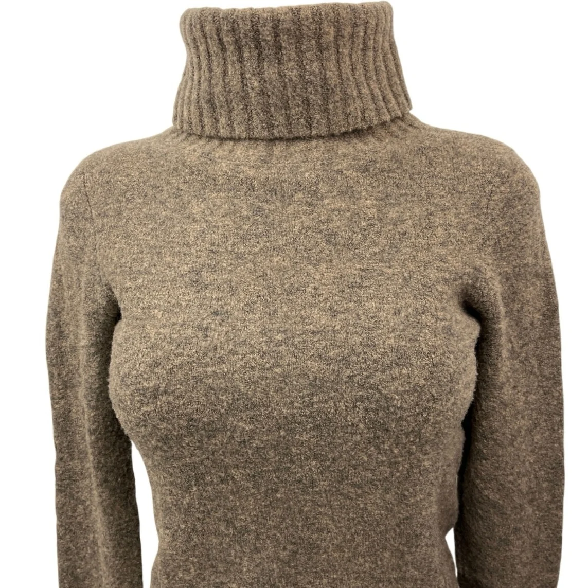 AllSaints Alpha Roll Neck Brown Wool Turtleneck Pullover Sweater Top Size S - Image 3