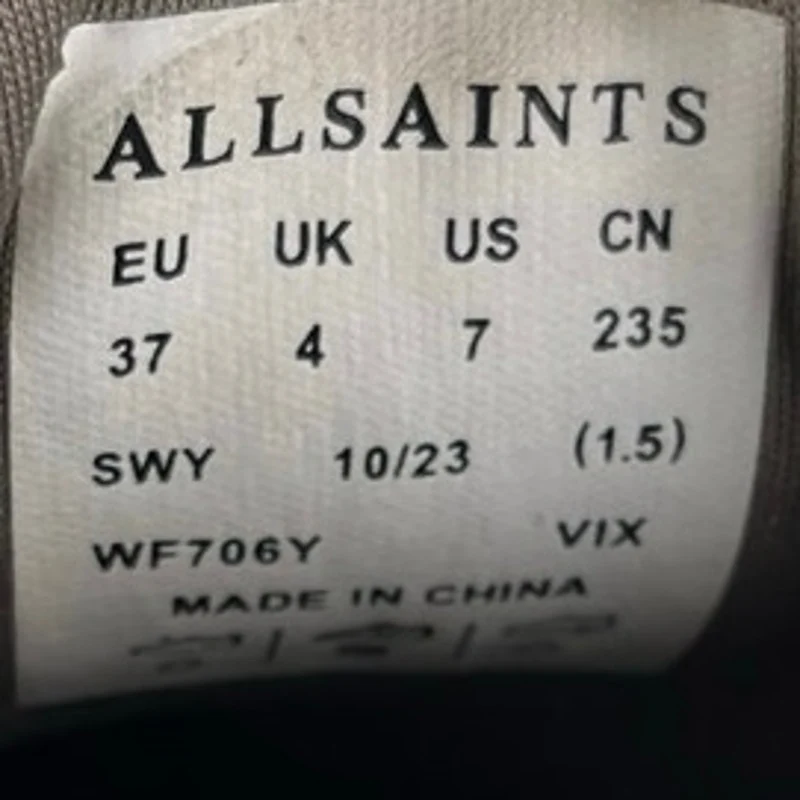AllSaints VIX Women;s White Leather Low Top Athletic Trainers Sneakers Shoes 7 - Image 6