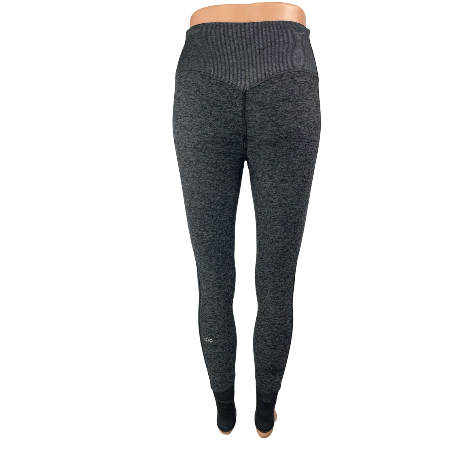 Alo Yoga Alosoft Women's Gray High Rise Skinny Yoga Athletic Leggings Pants S/M - Image 2