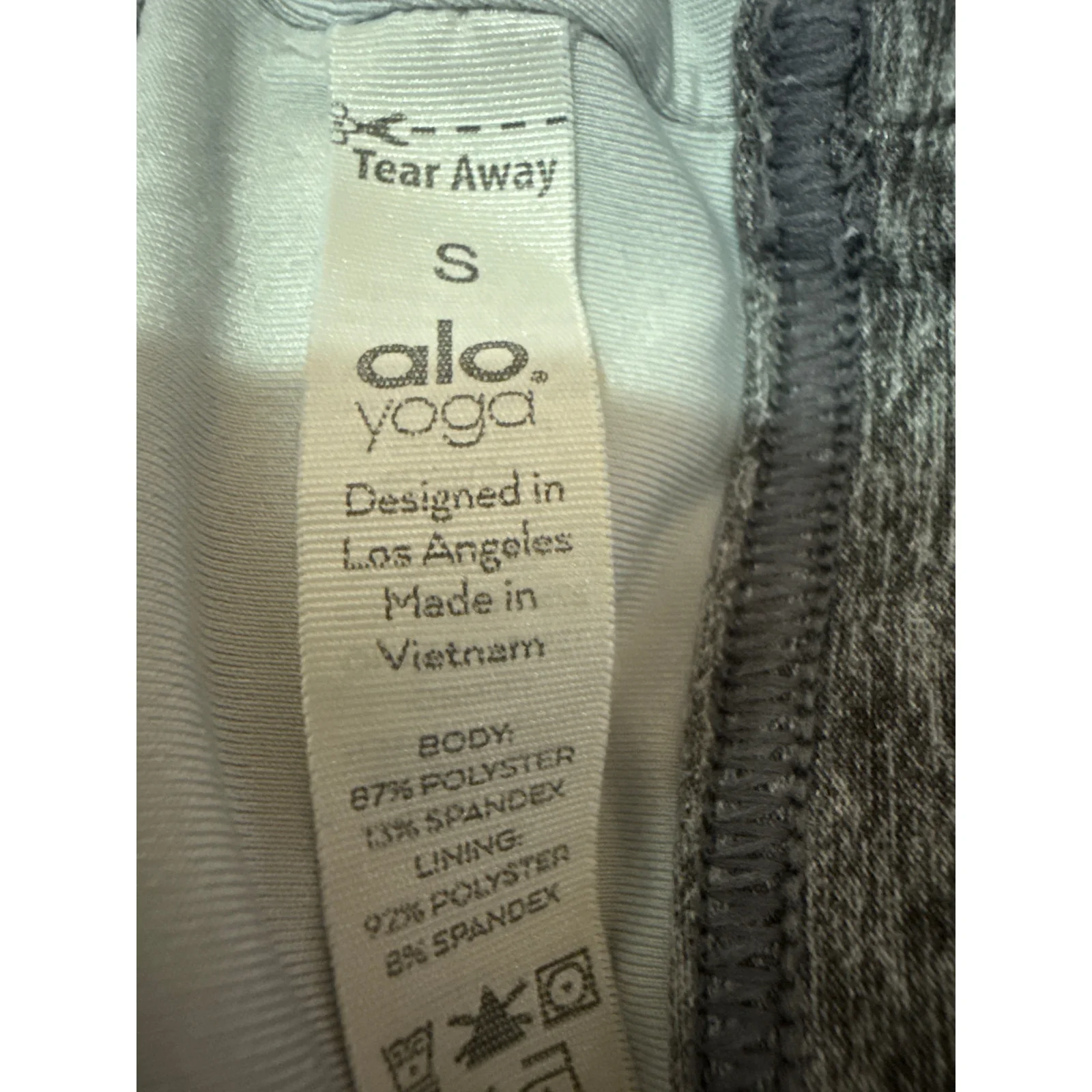 Alo Yoga Gray Cutout Sleeveless Workout Running Athletic Sports Bra Crop Top S - Image 3