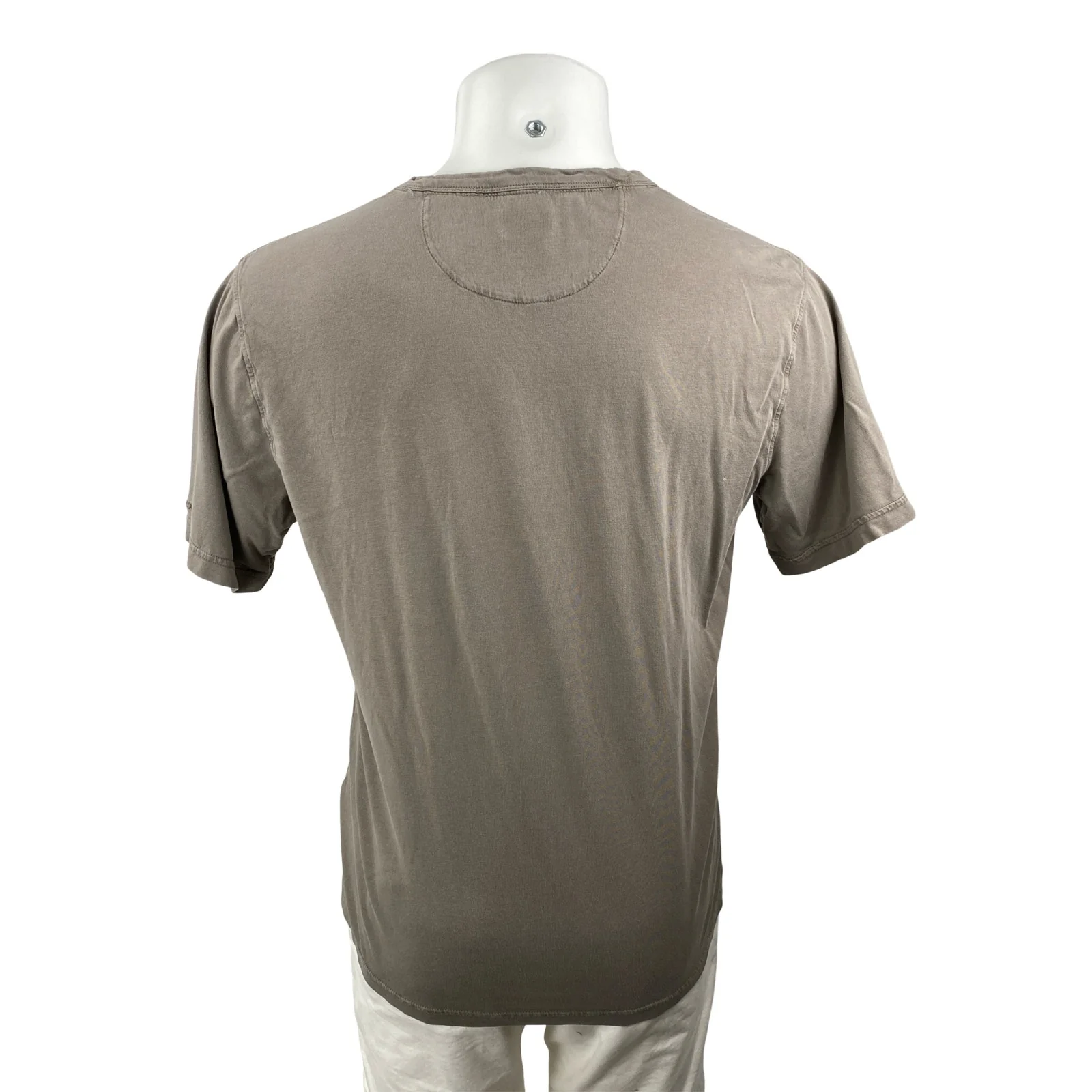 Aman Natural Dye Men's Beige Crewneck Basic Short Sleeve T Shirt Tee Top Size M - Image 4