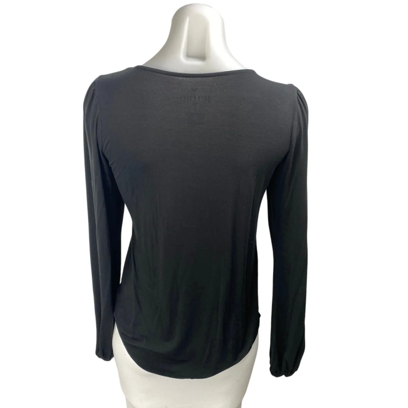 American Eagle Outfitters Black Floral Embroidered Long Sleeve Shirt Top Size S - Image 2