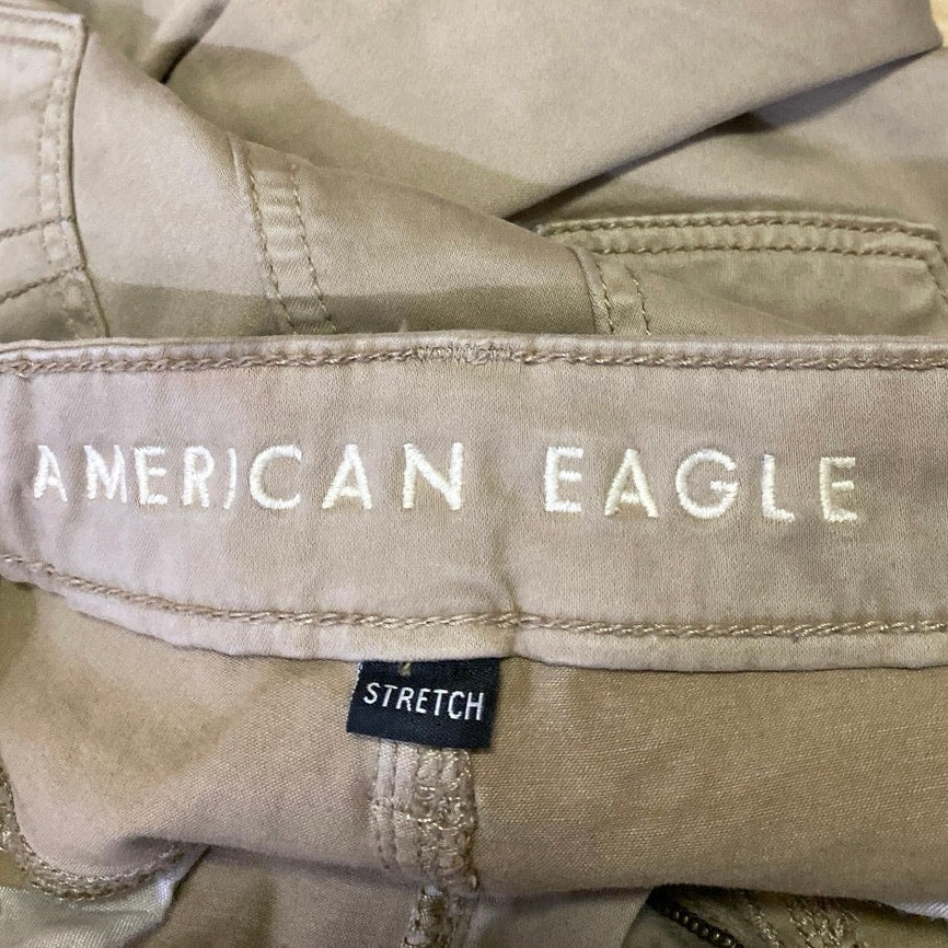 American Eagle Women's Beige Tan Mid Rise Skinny Slim Stretch Trousers Pants 6 - Image 4