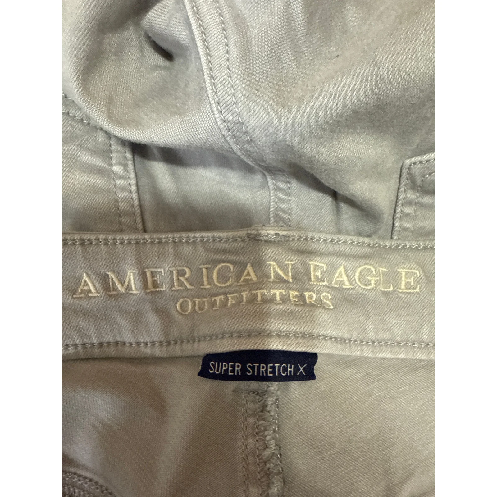 American Eagle Womens Gray Distressed Stretch Skinny Jegging Denim Jeans Size 14 - Image 4