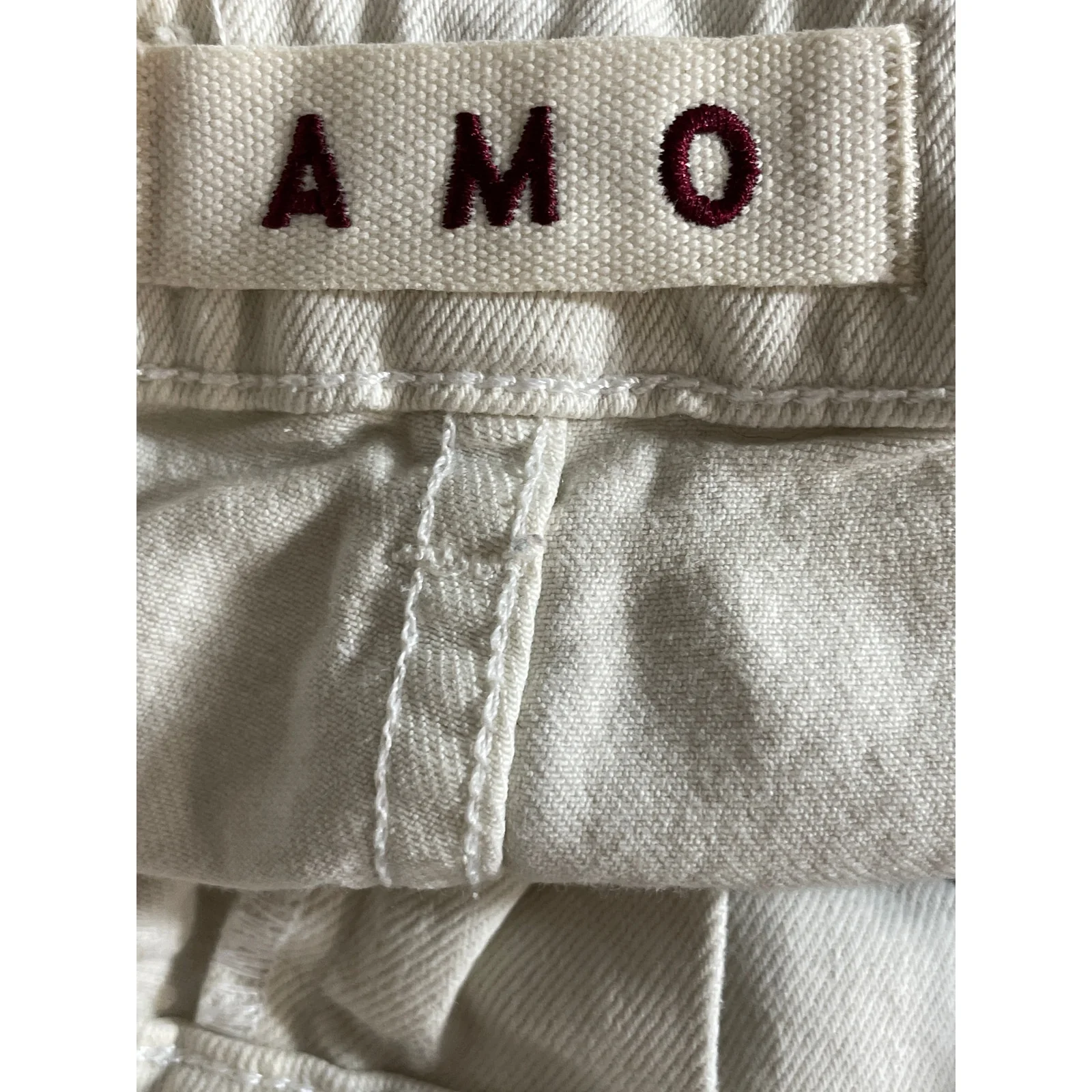 Amo Audrey Women's White Palazzo Utility Baggy Wide Leg Denim Jeans Pants Sz 26 - Image 5