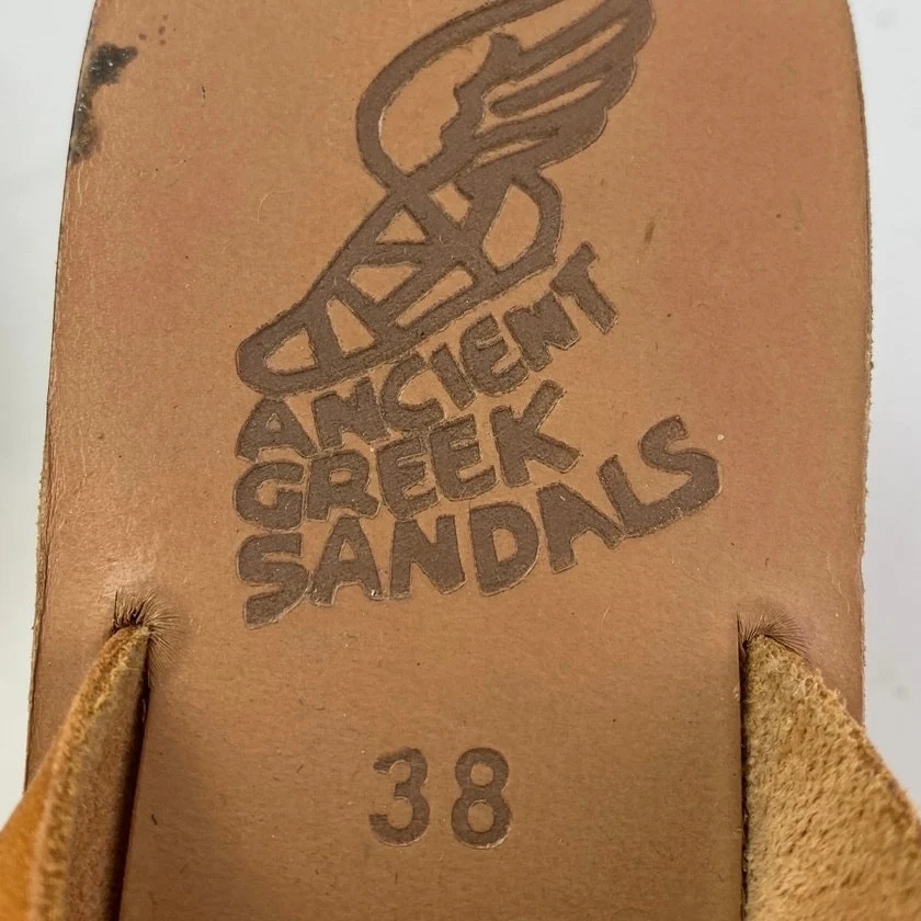 Ancient Greek Sandals Women's Brown Leather Open Toe Slingback Wedge Heels Sz 8 - Image 5